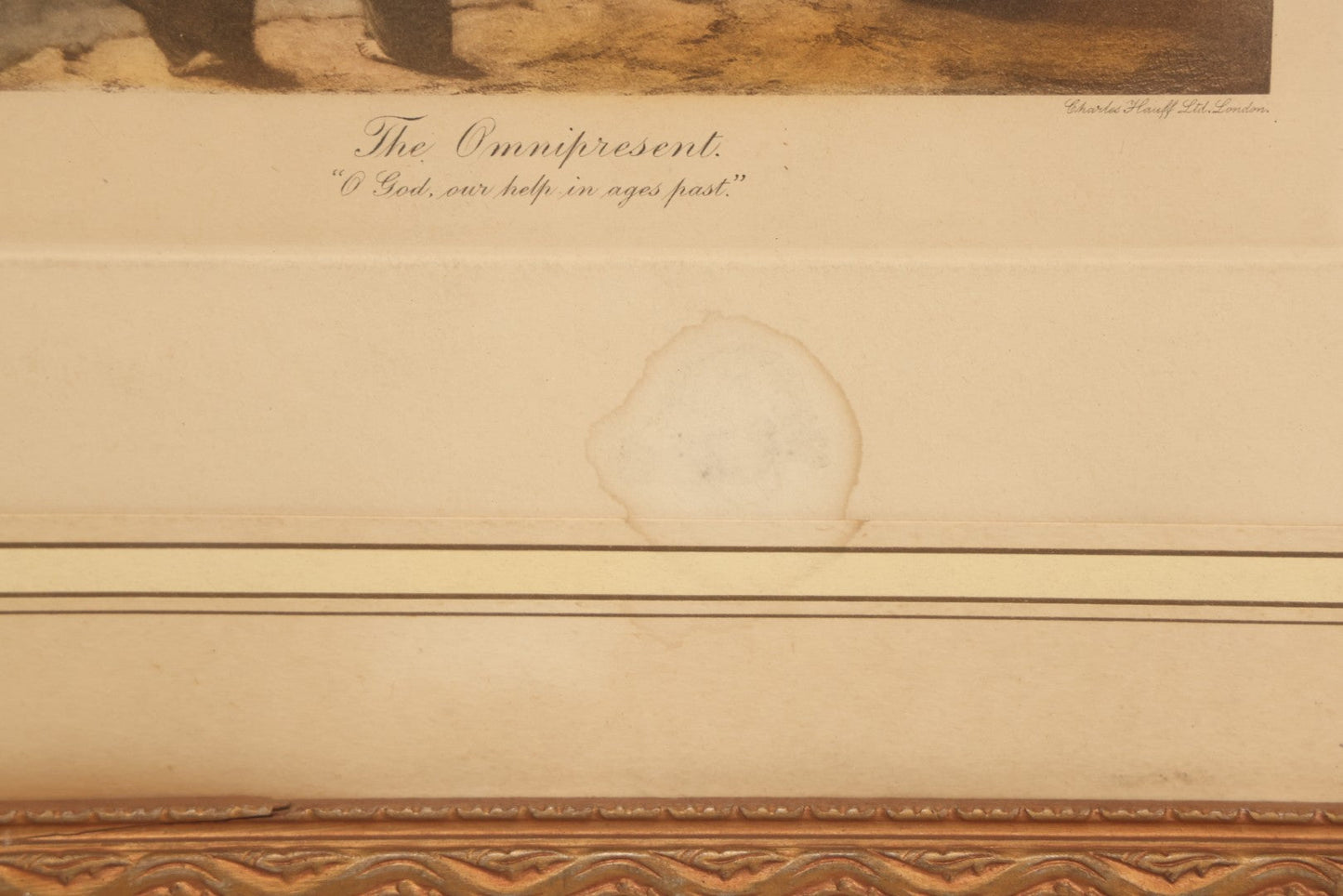 Lot 081 - Antique Religious Print, Titled "The Omnipresent" With Inscription "O God, Our Help In Ages Past," Copyright House Of Art, New York, Charles Hauff, Ltd., London, In Frame, Overall Dimensions 13" x 11"