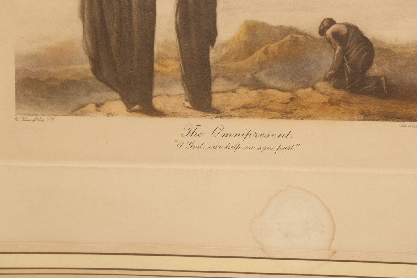 Lot 081 - Antique Religious Print, Titled "The Omnipresent" With Inscription "O God, Our Help In Ages Past," Copyright House Of Art, New York, Charles Hauff, Ltd., London, In Frame, Overall Dimensions 13" x 11"