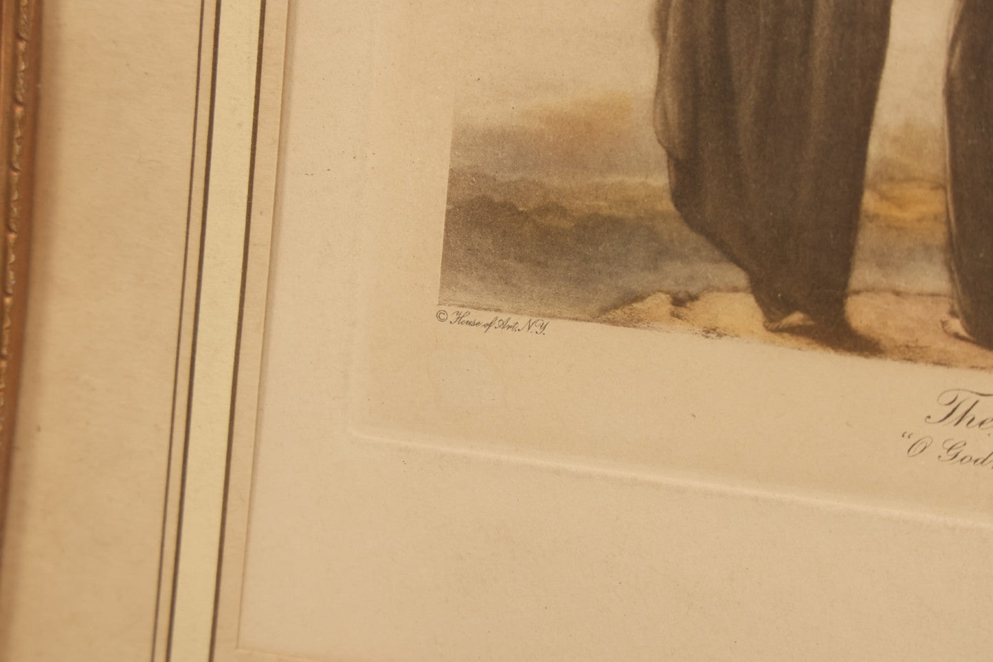 Lot 081 - Antique Religious Print, Titled "The Omnipresent" With Inscription "O God, Our Help In Ages Past," Copyright House Of Art, New York, Charles Hauff, Ltd., London, In Frame, Overall Dimensions 13" x 11"