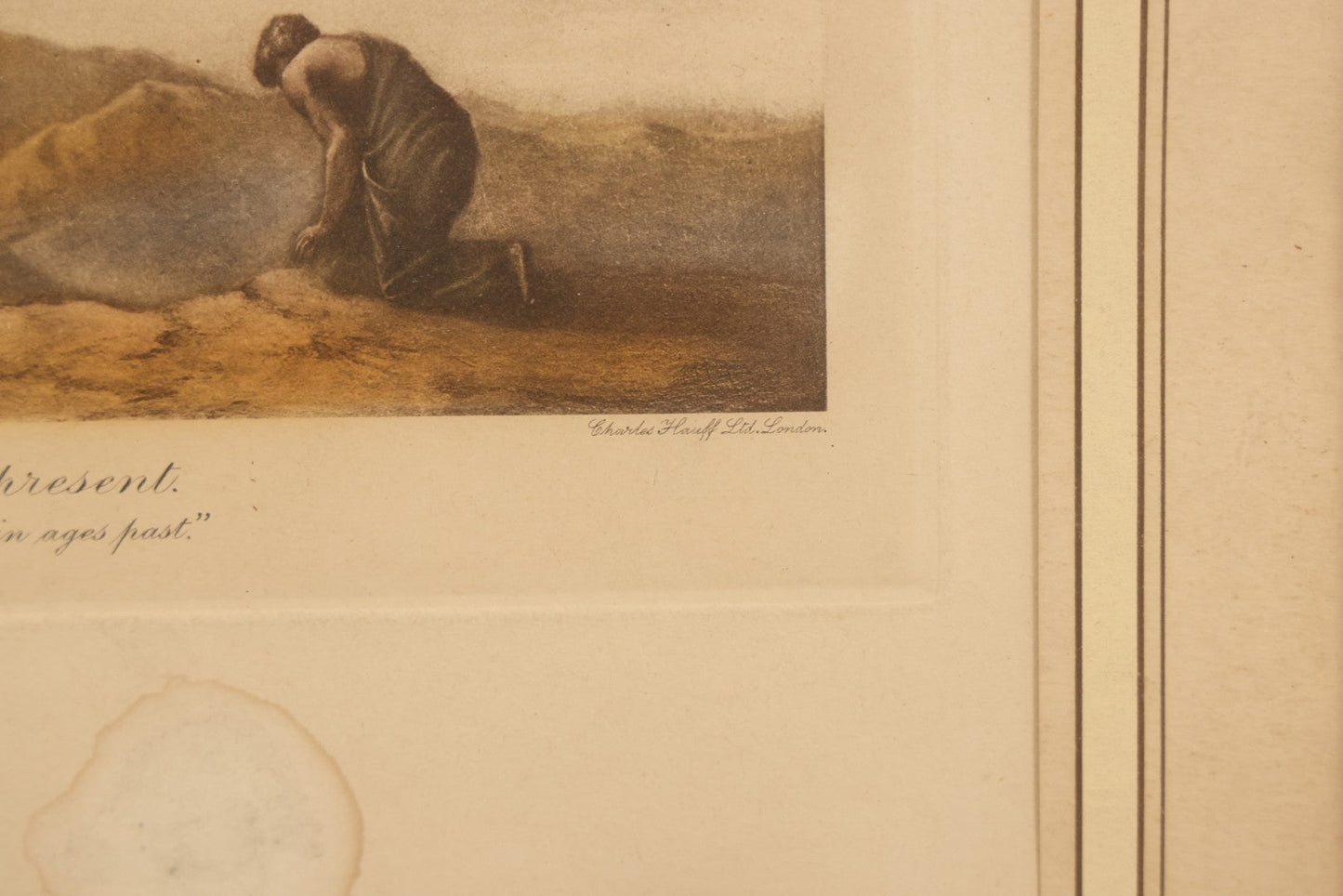 Lot 081 - Antique Religious Print, Titled "The Omnipresent" With Inscription "O God, Our Help In Ages Past," Copyright House Of Art, New York, Charles Hauff, Ltd., London, In Frame, Overall Dimensions 13" x 11"