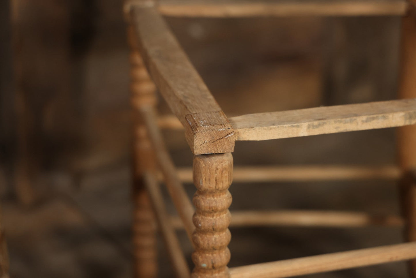 Pair Of Antique Wooden Dining Chairs With Green Man Face Motifs, Completely Stripped, Ready To Be Finished