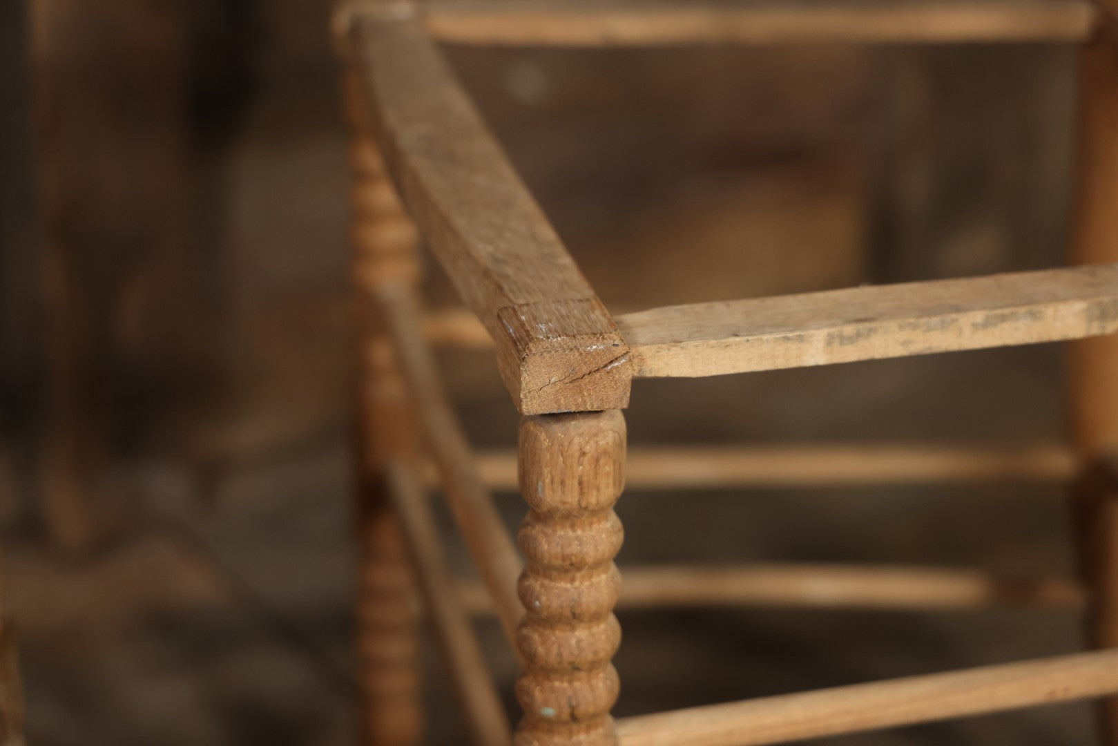 Pair Of Antique Wooden Dining Chairs With Green Man Face Motifs, Completely Stripped, Ready To Be Finished