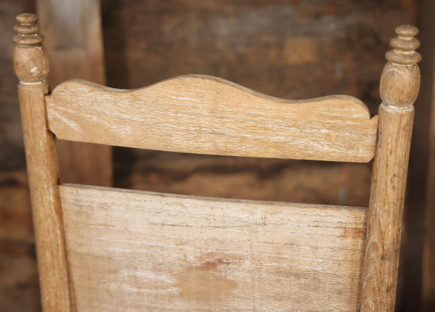Pair Of Antique Wooden Dining Chairs With Green Man Face Motifs, Completely Stripped, Ready To Be Finished