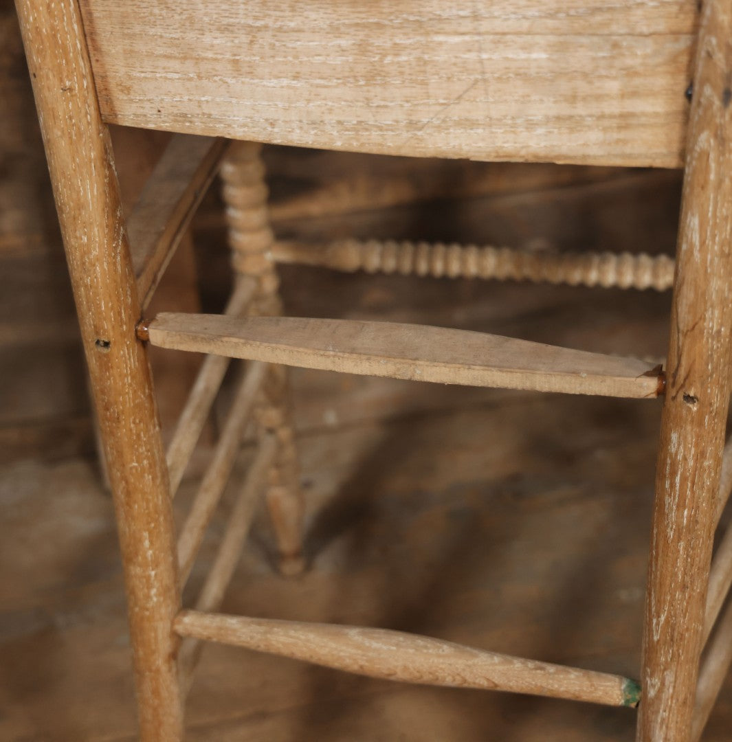 Pair Of Antique Wooden Dining Chairs With Green Man Face Motifs, Completely Stripped, Ready To Be Finished