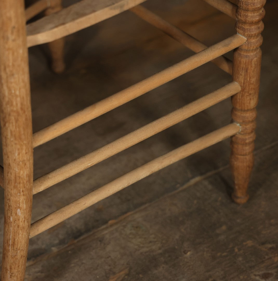 Pair Of Antique Wooden Dining Chairs With Green Man Face Motifs, Completely Stripped, Ready To Be Finished