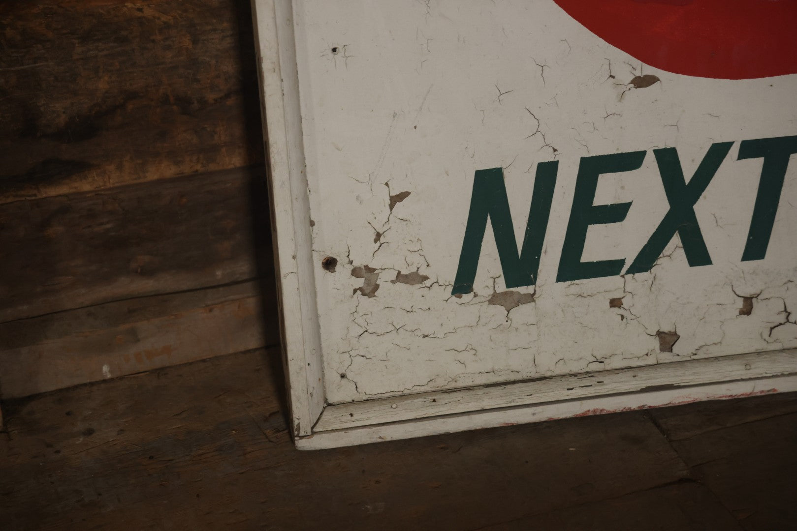 Vintage Hand Painted Cheney Orchards Salesroom Advertising Sign, Brimfield, Massachusetts. 49-1/8" x 49-1/2"