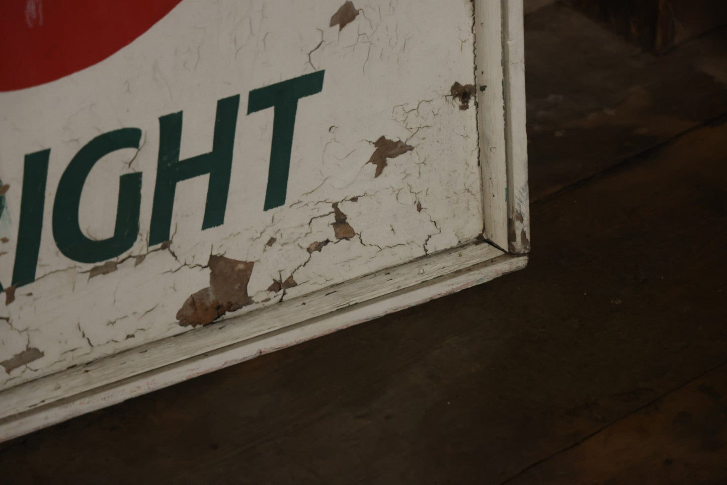 Vintage Hand Painted Cheney Orchards Salesroom Advertising Sign, Brimfield, Massachusetts. 49-1/8" x 49-1/2"