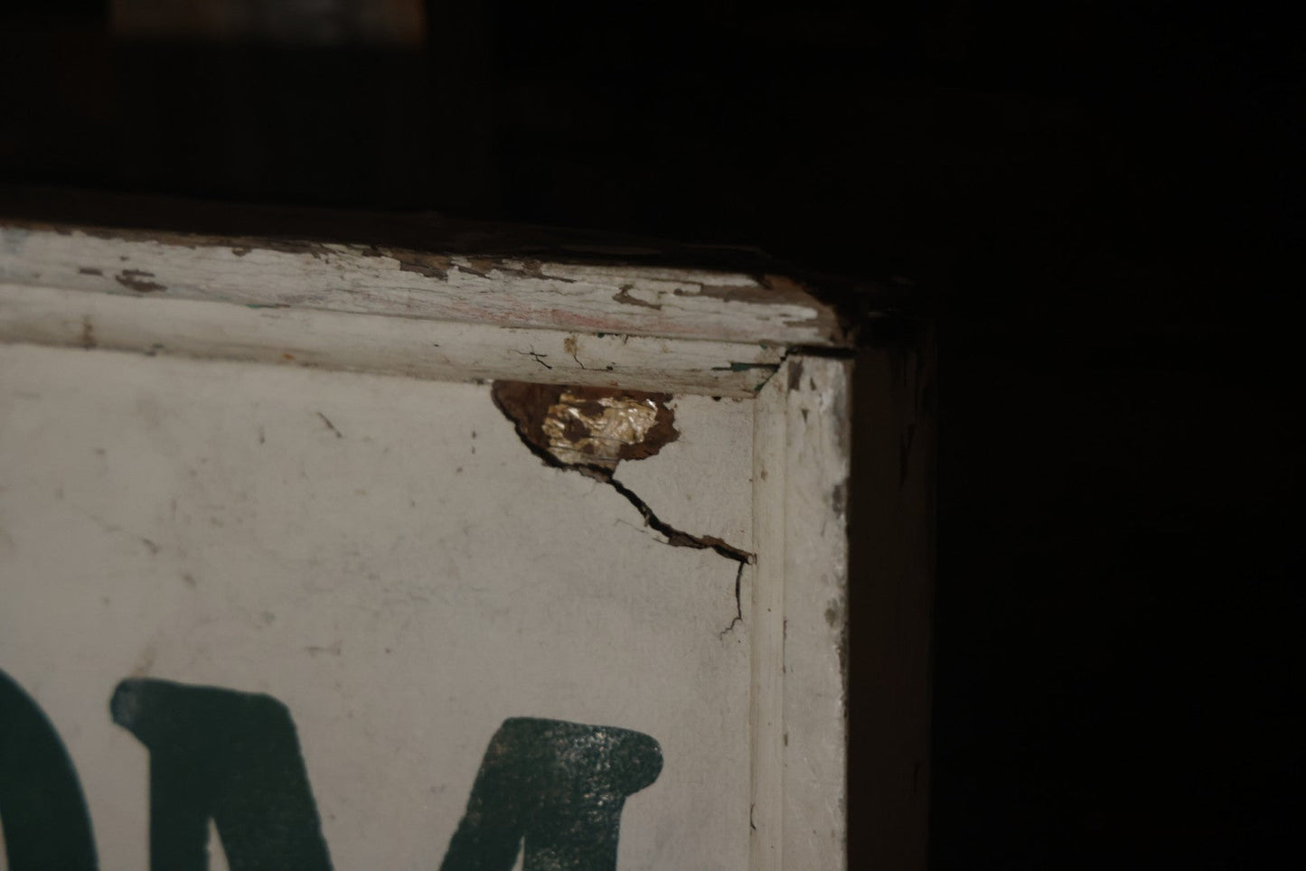 Vintage Hand Painted Cheney Orchards Salesroom Advertising Sign, Brimfield, Massachusetts. 49-1/8" x 49-1/2"