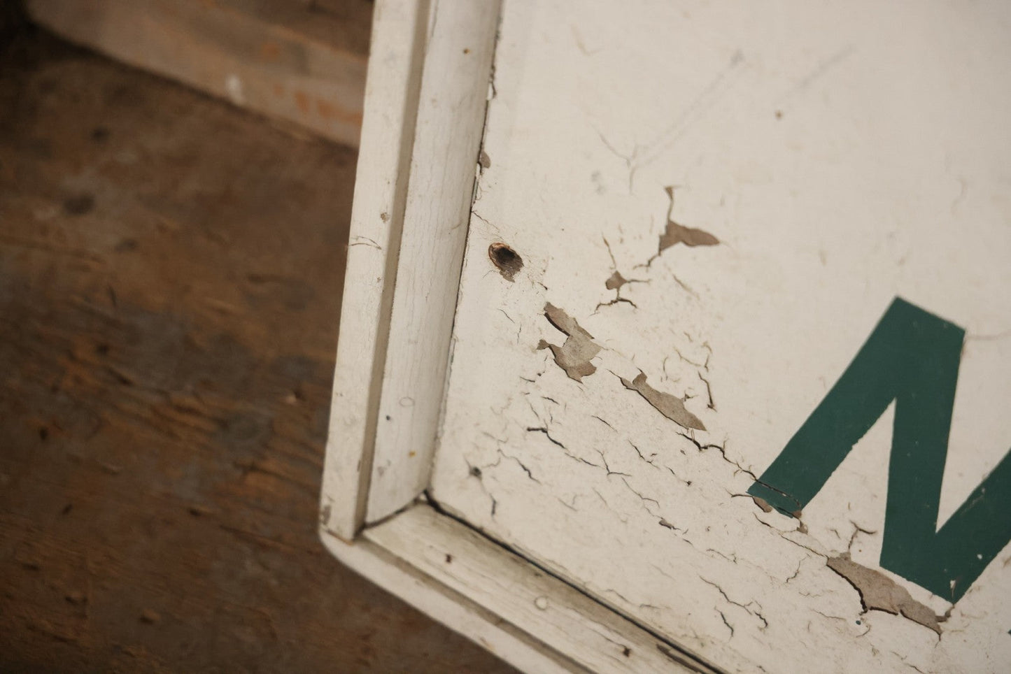 Vintage Hand Painted Cheney Orchards Salesroom Advertising Sign, Brimfield, Massachusetts. 49-1/8" x 49-1/2"