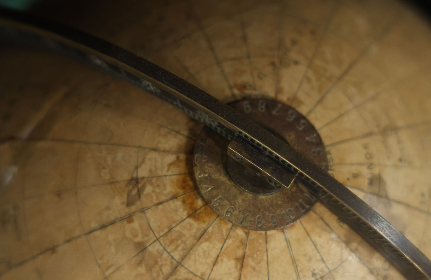 Antique Rand Mcnally 8-Inch Celestial Globe, Constellation Globe Showing The Stars, Wooden Stand, Circa 1924, Note Fading, Heavy Wear