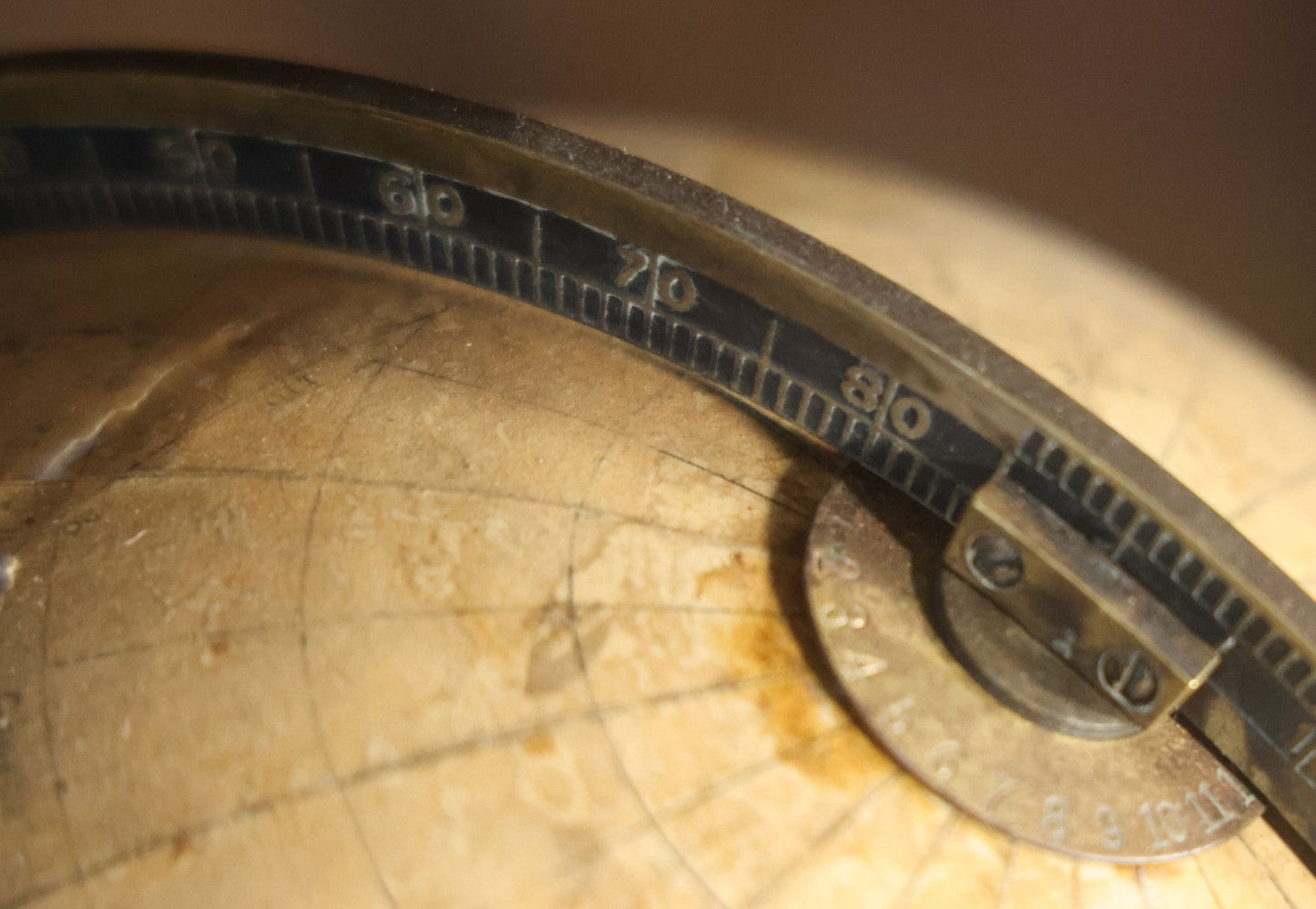 Antique Rand Mcnally 8-Inch Celestial Globe, Constellation Globe Showing The Stars, Wooden Stand, Circa 1924, Note Fading, Heavy Wear