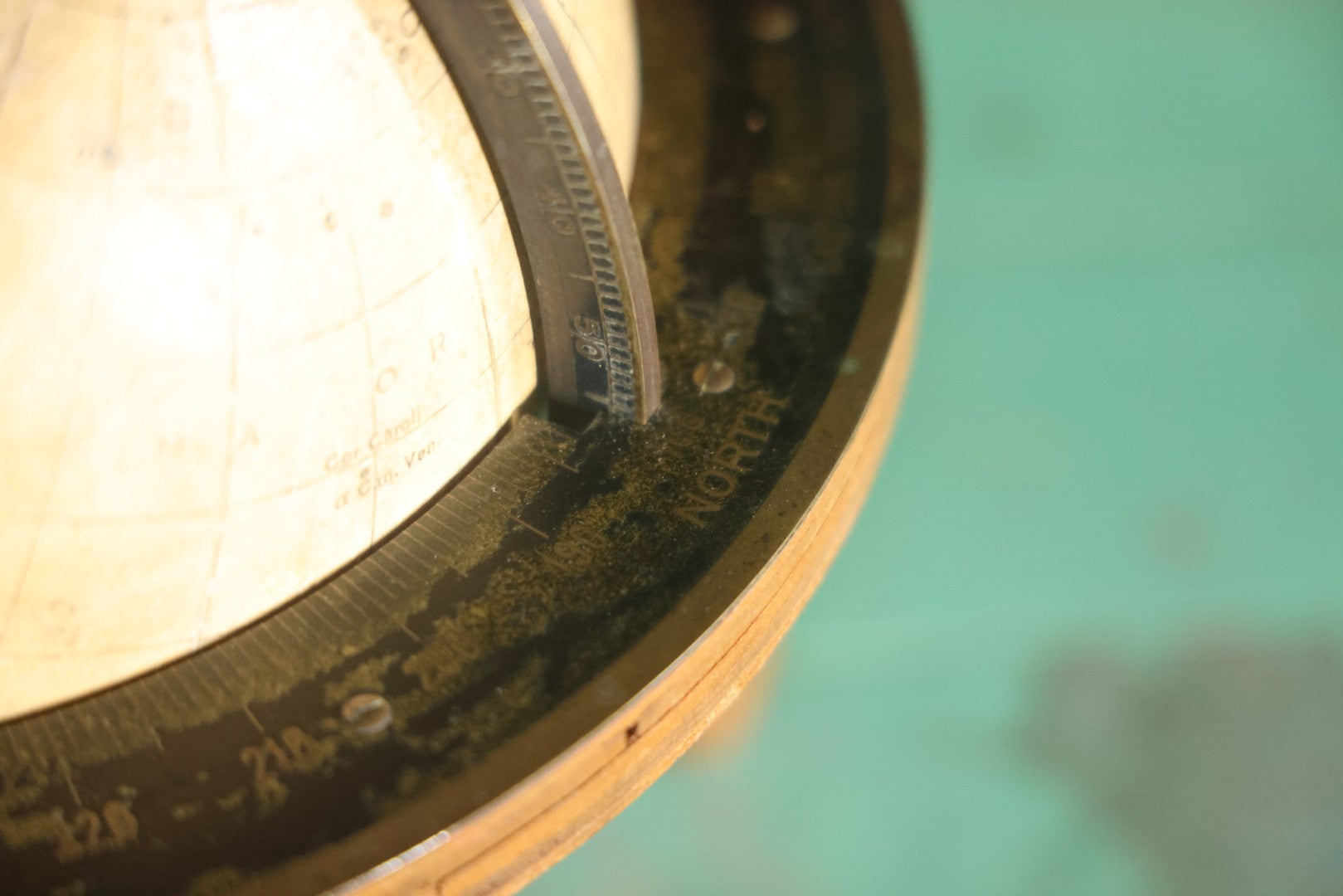 Antique Rand Mcnally 8-Inch Celestial Globe, Constellation Globe Showing The Stars, Wooden Stand, Circa 1924, Note Fading, Heavy Wear