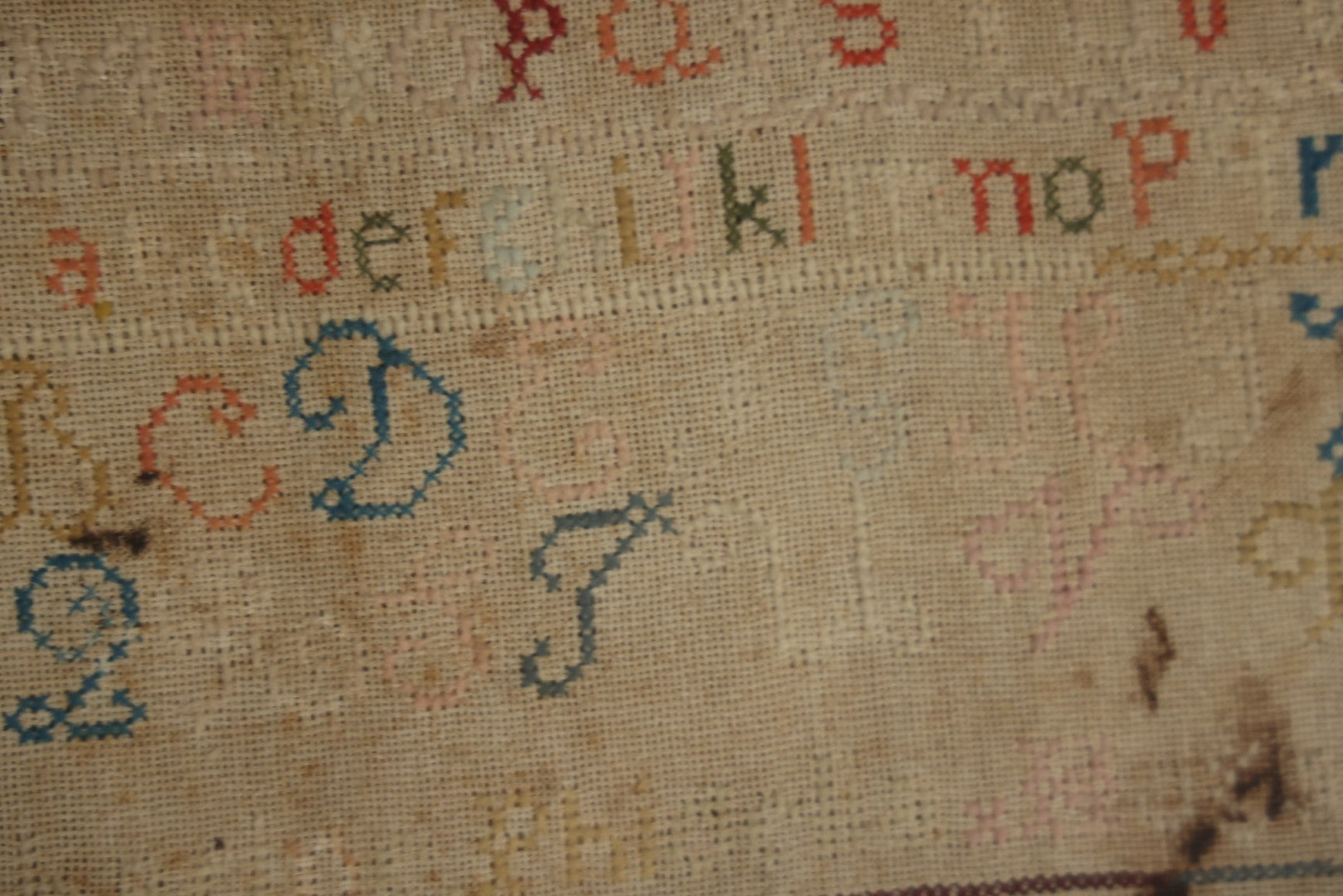 Antique Needlepoint Sampler, Steamship Erie Fire Commemoration And Memorial, Circa 1840s. 21-3/4" x 18-3/4"