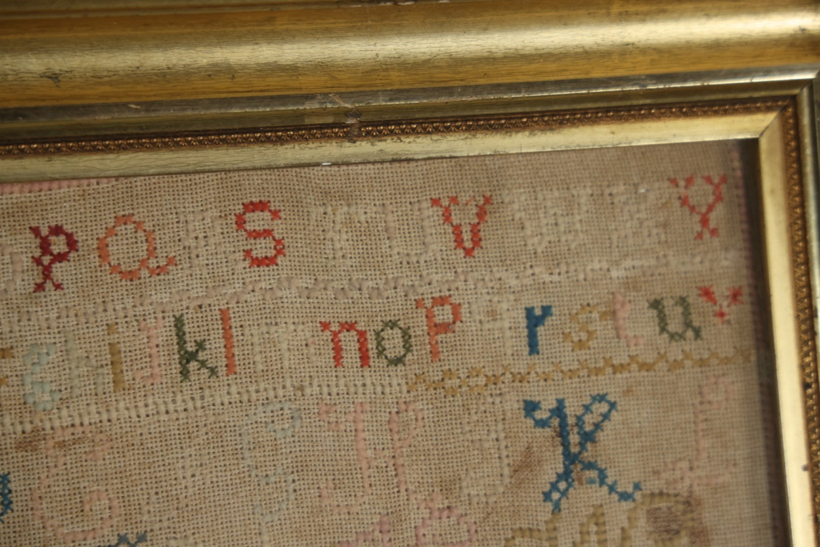 Antique Needlepoint Sampler, Steamship Erie Fire Commemoration And Memorial, Circa 1840s. 21-3/4" x 18-3/4"