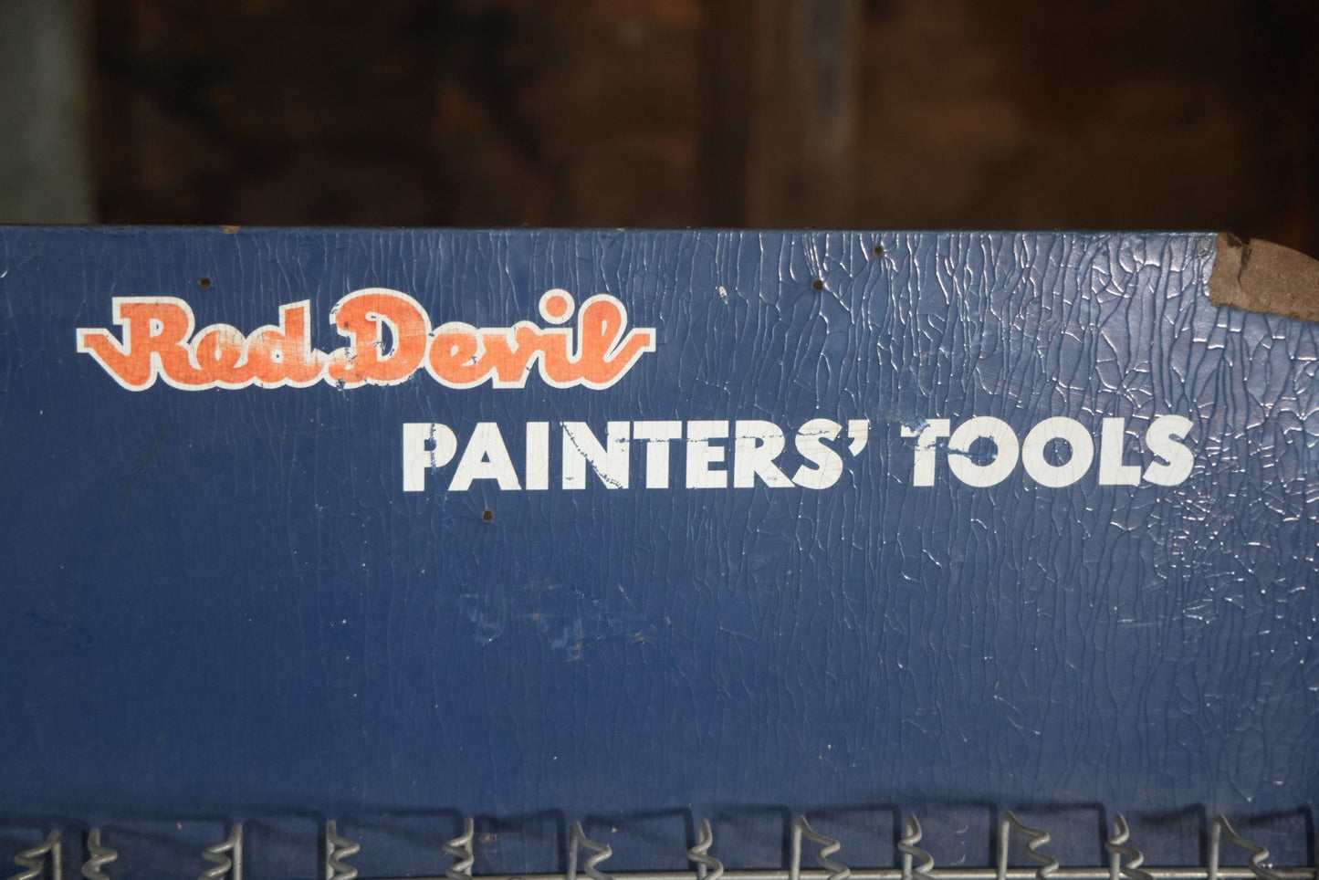 Vintage Red Devil Painters' Tools Store Display Rack Shelf Advertising