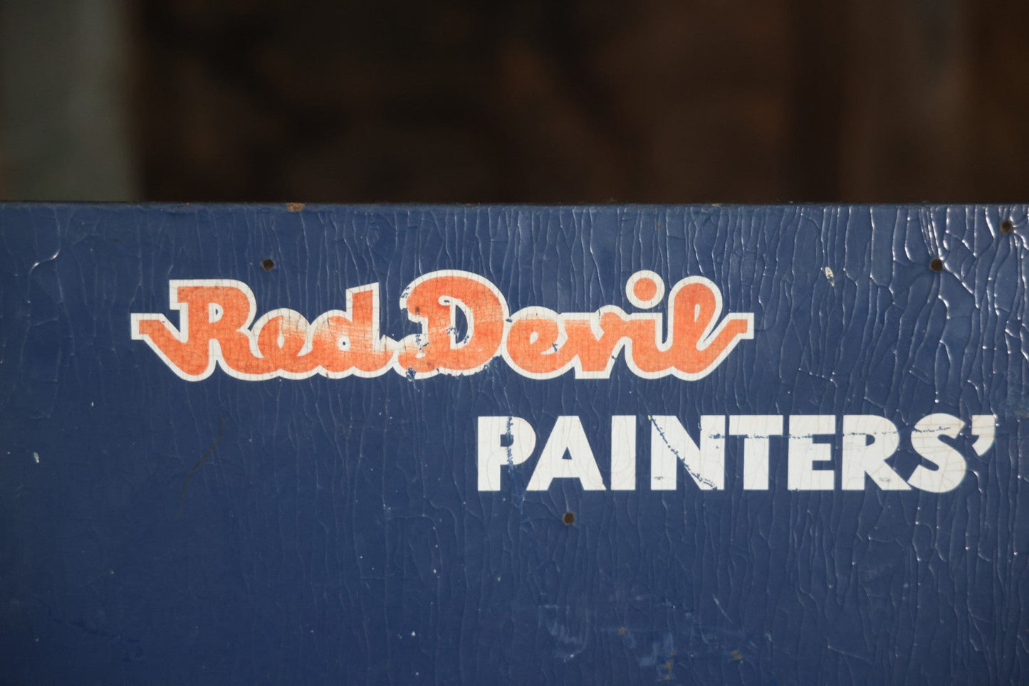 Vintage Red Devil Painters' Tools Store Display Rack Shelf Advertising