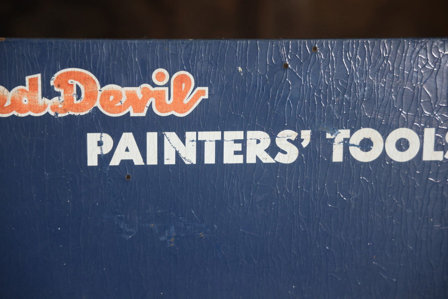 Vintage Red Devil Painters' Tools Store Display Rack Shelf Advertising