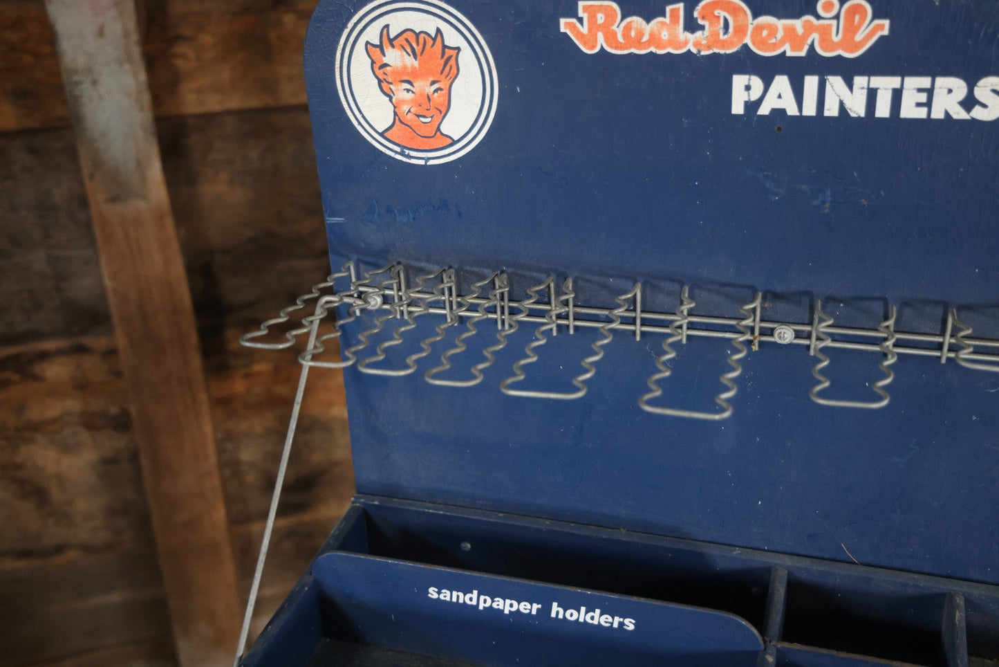 Vintage Red Devil Painters' Tools Store Display Rack Shelf Advertising