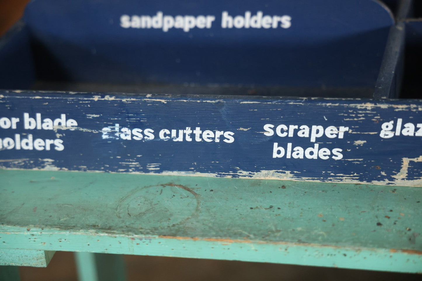 Vintage Red Devil Painters' Tools Store Display Rack Shelf Advertising