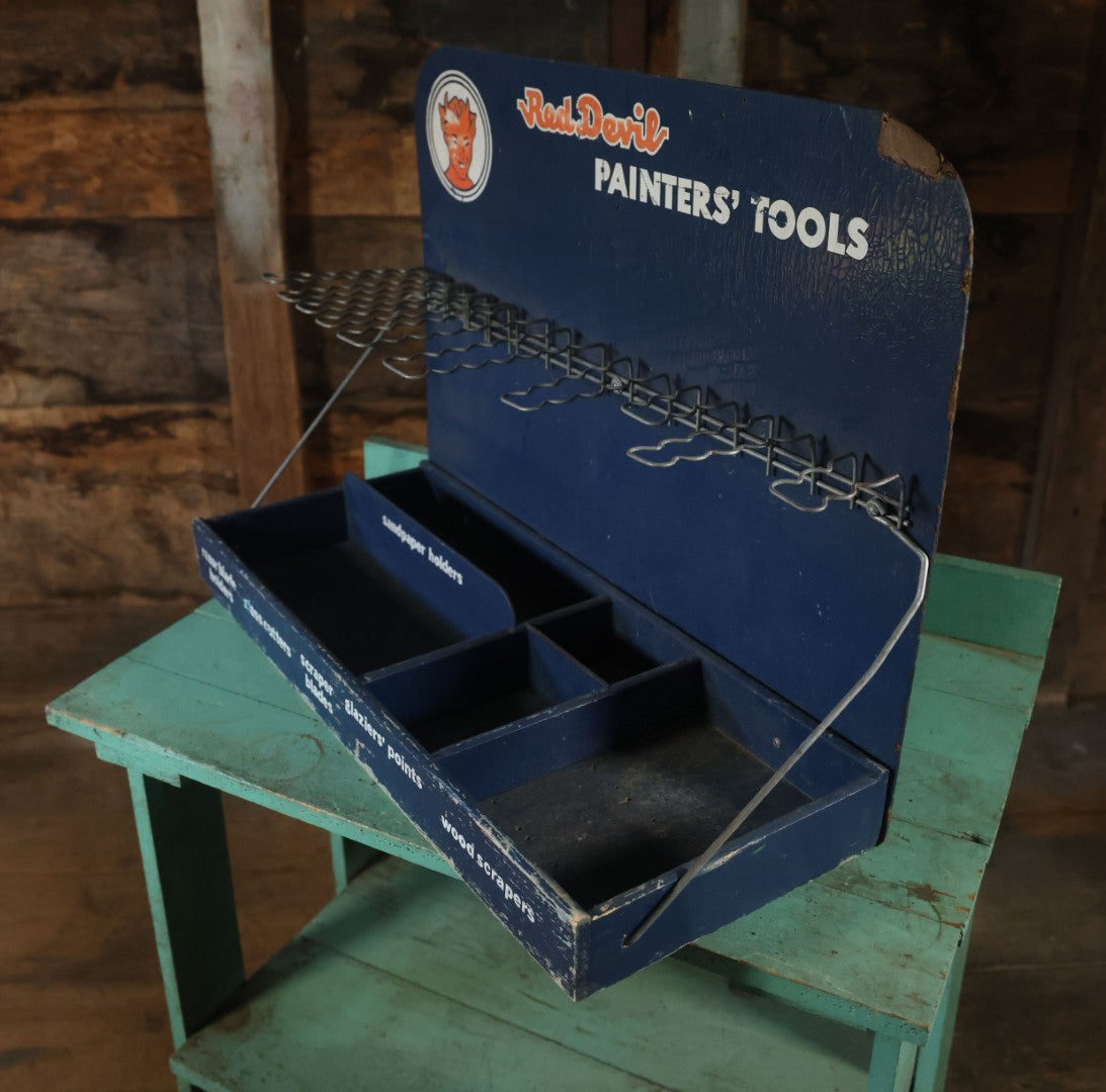 Vintage Red Devil Painters' Tools Store Display Rack Shelf Advertising