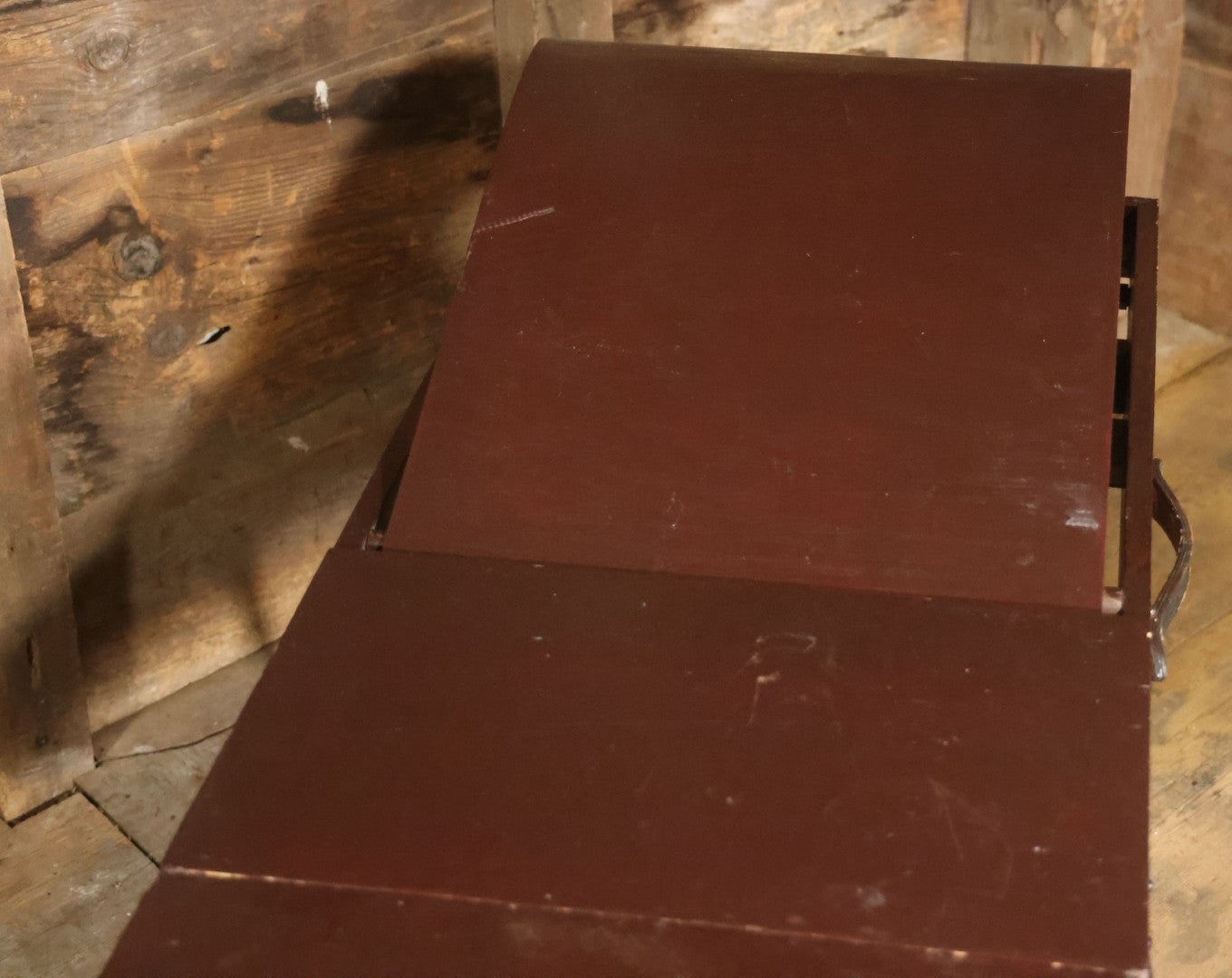Antique Folding Traveling Embalming Table, Cooling Table, Gleason Board, Manufactured By Undertakers' Supply Co., Chicago, Dark Stain Finish