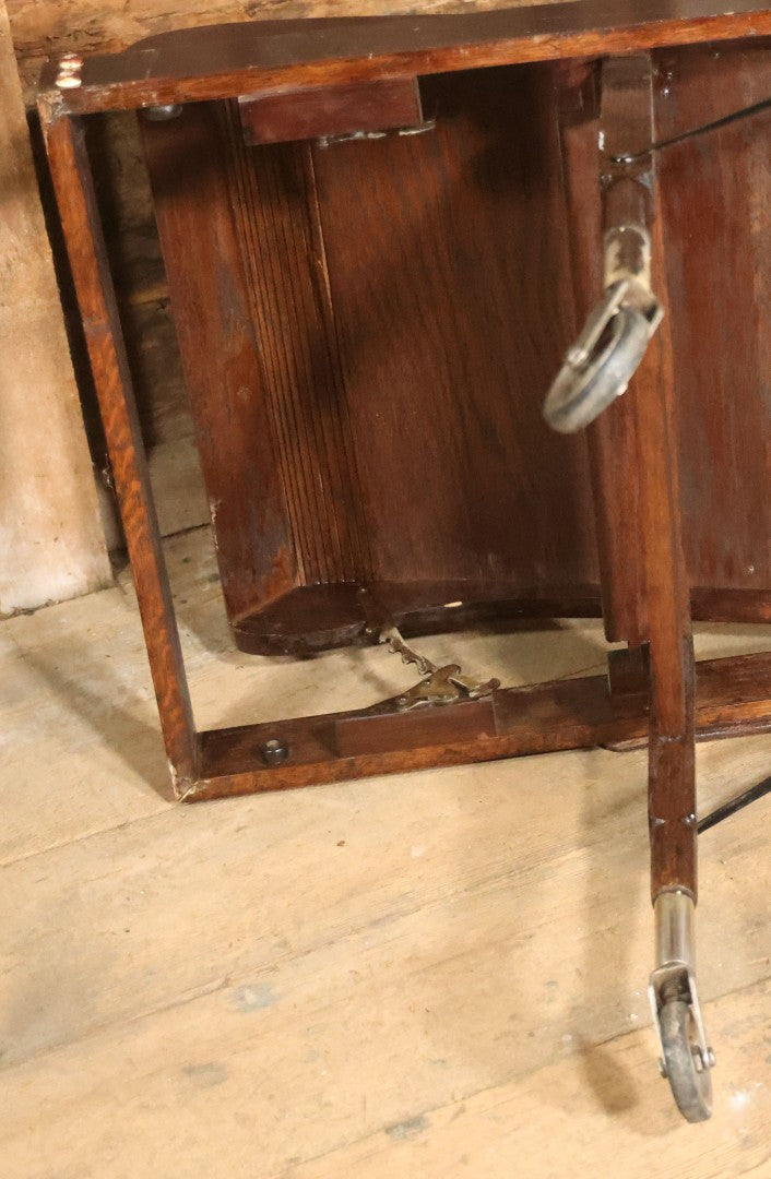 Antique Folding Traveling Embalming Table, Cooling Table, Gleason Board, Manufactured By Undertakers' Supply Co., Chicago, Dark Stain Finish