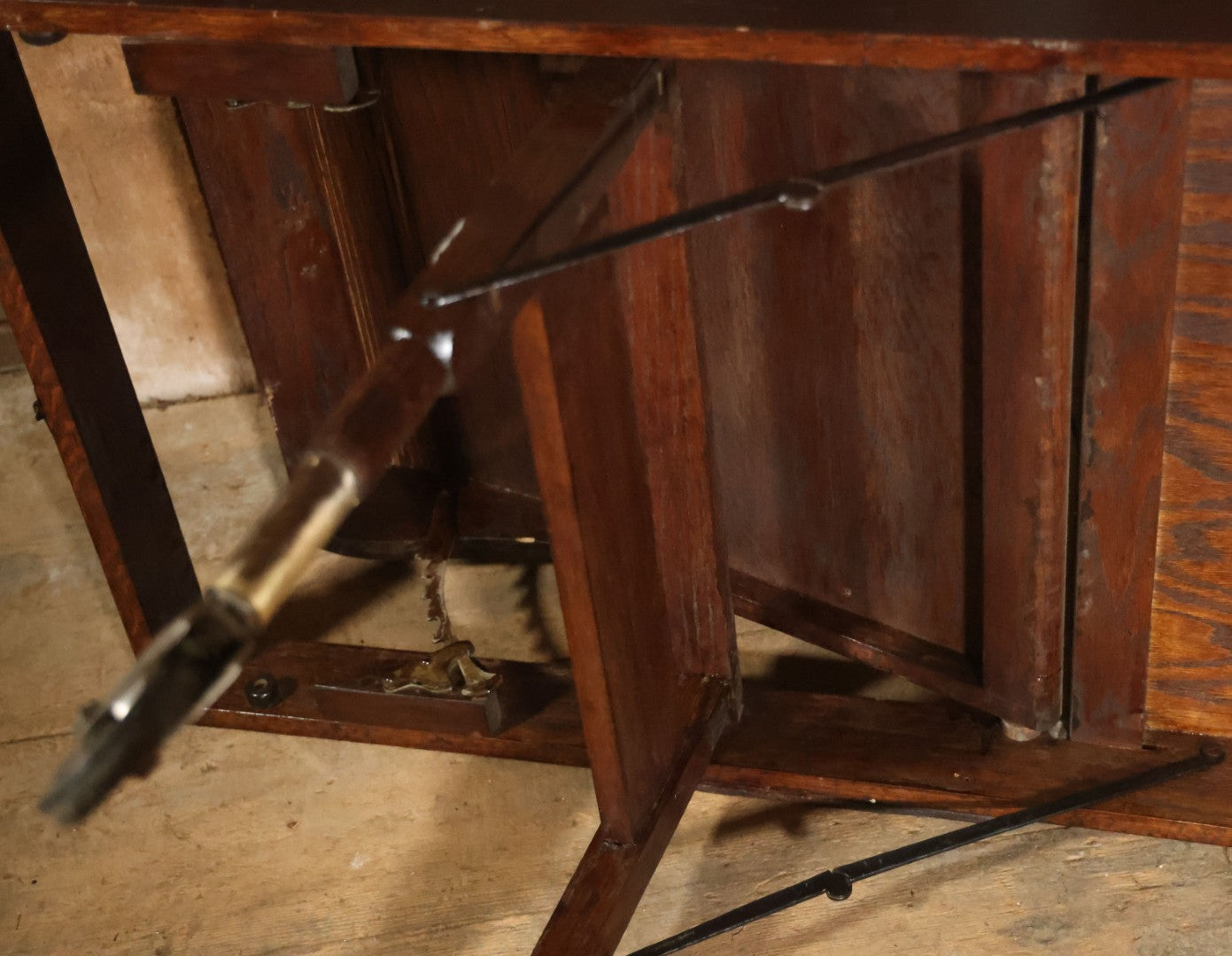 Antique Folding Traveling Embalming Table, Cooling Table, Gleason Board, Manufactured By Undertakers' Supply Co., Chicago, Dark Stain Finish