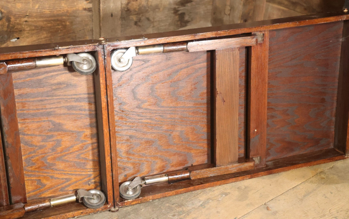 Antique Folding Traveling Embalming Table, Cooling Table, Gleason Board, Manufactured By Undertakers' Supply Co., Chicago, Dark Stain Finish