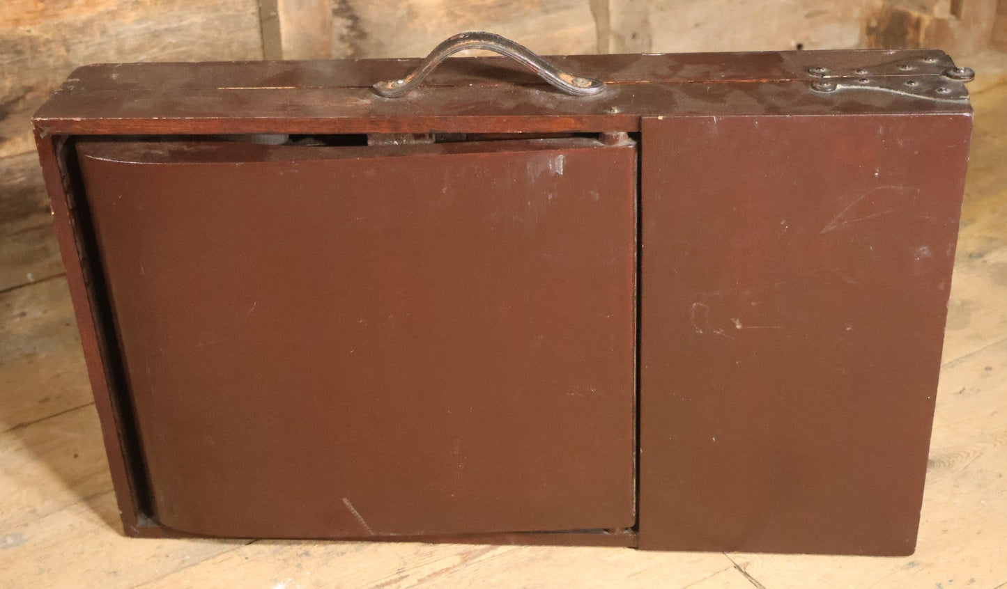 Antique Folding Traveling Embalming Table, Cooling Table, Gleason Board, Manufactured By Undertakers' Supply Co., Chicago, Dark Stain Finish