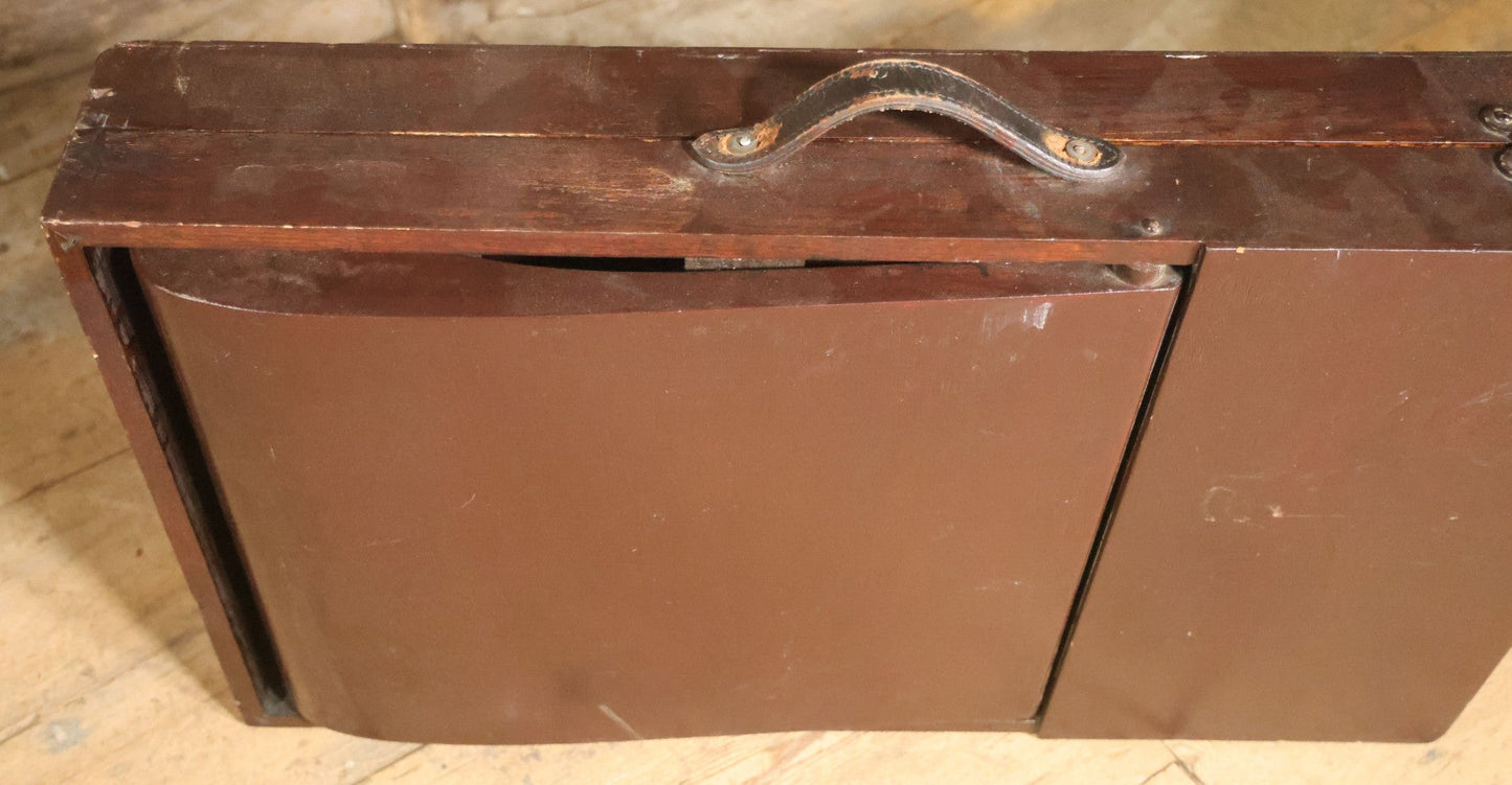 Antique Folding Traveling Embalming Table, Cooling Table, Gleason Board, Manufactured By Undertakers' Supply Co., Chicago, Dark Stain Finish