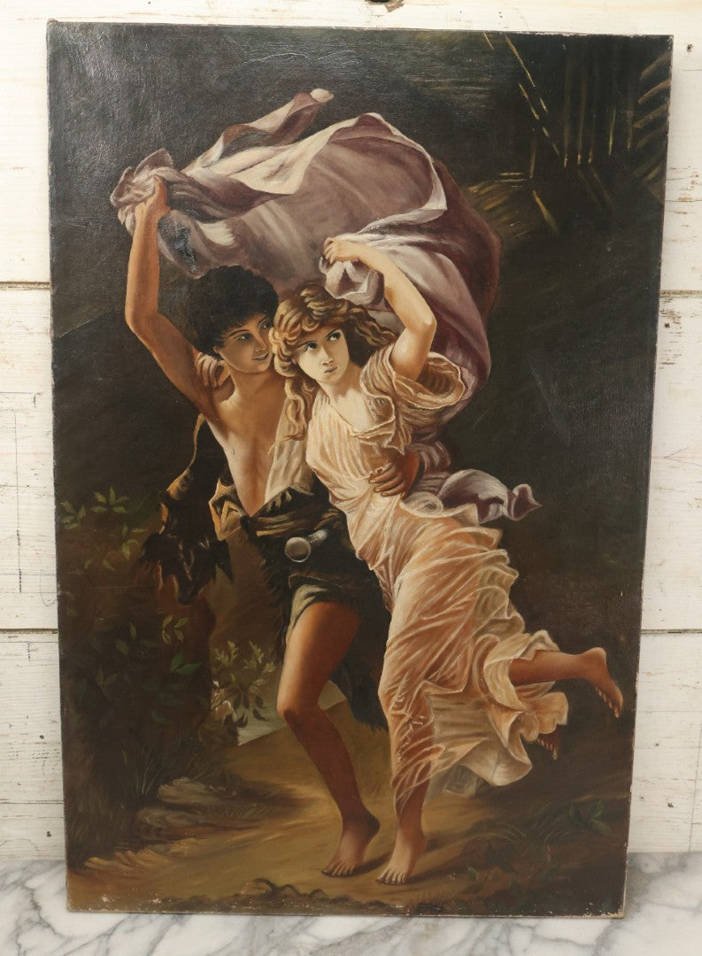 Lot 003 - Antique Oil On Canvas Academic Painting After The Storm (La Tempête) By Pierre Auguste Cot, 18-1/2" x 28"