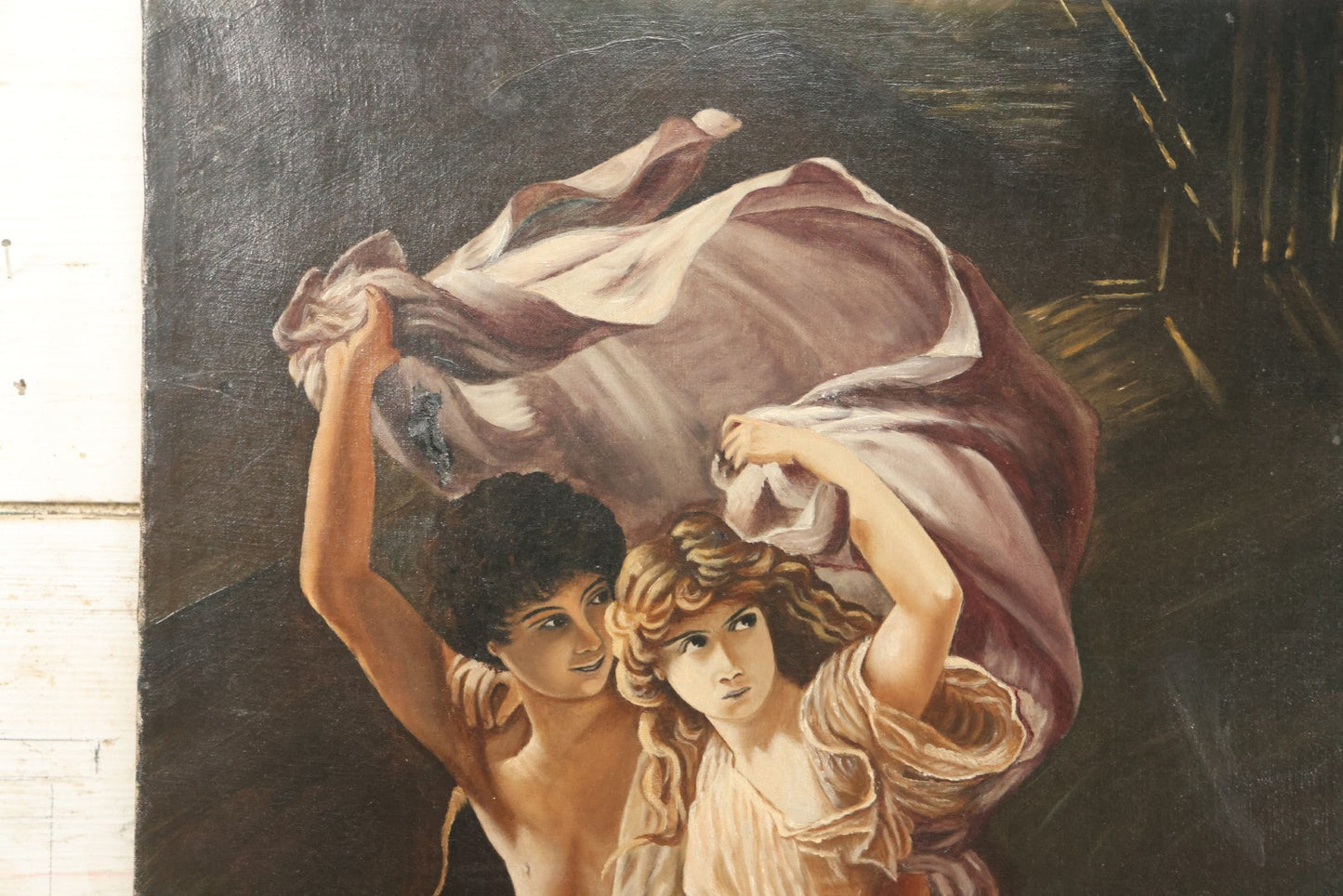 Lot 003 - Antique Oil On Canvas Academic Painting After The Storm (La Tempête) By Pierre Auguste Cot, 18-1/2" x 28"