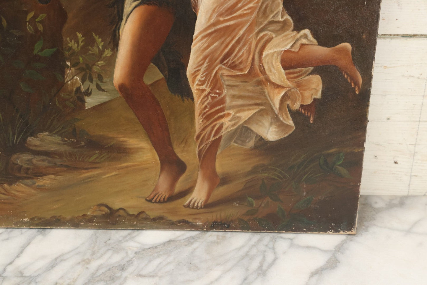 Lot 003 - Antique Oil On Canvas Academic Painting After The Storm (La Tempête) By Pierre Auguste Cot, 18-1/2" x 28"