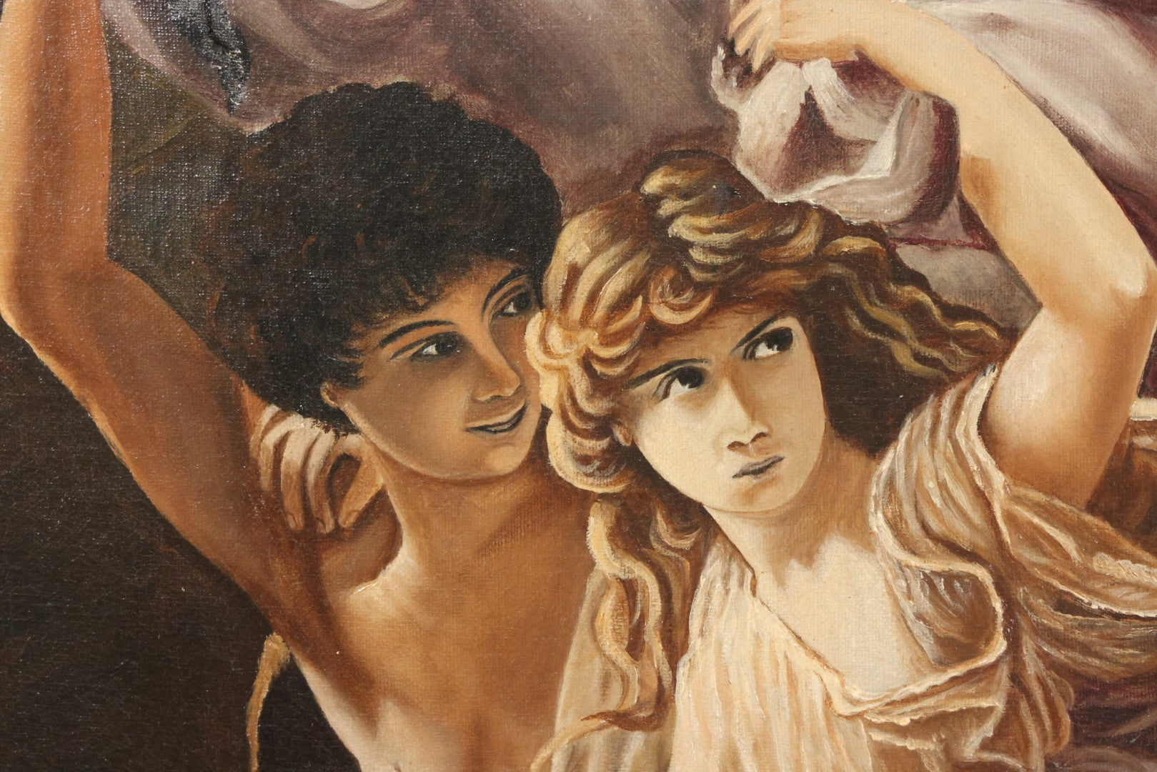 Lot 003 - Antique Oil On Canvas Academic Painting After The Storm (La Tempête) By Pierre Auguste Cot, 18-1/2" x 28"