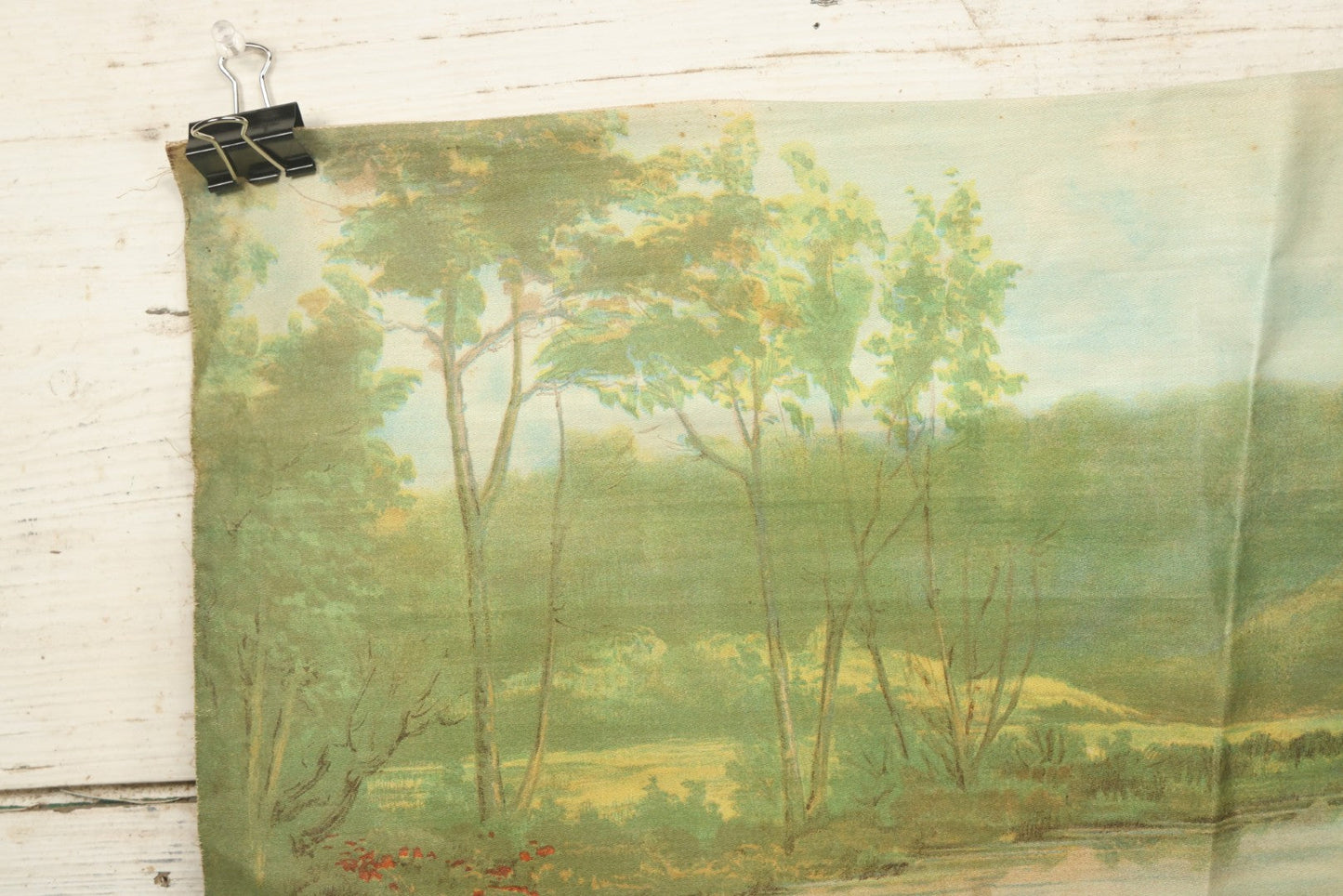 Lot 004 - Antique Lithograph On Linen Of A Woman Canoeing, Copyright 1904, 22-3/4" x 23"