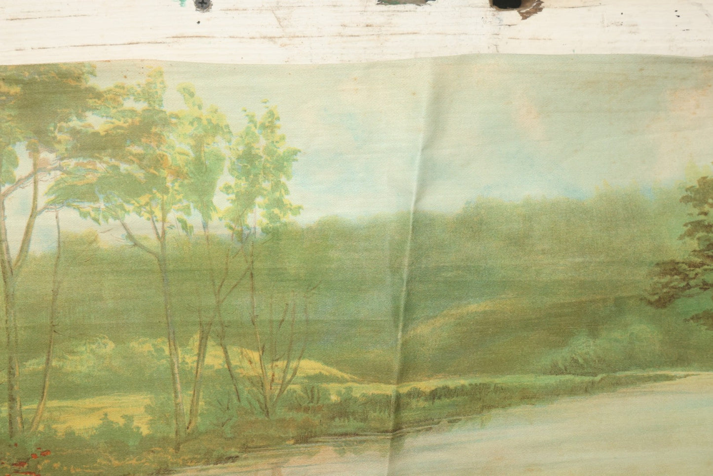 Lot 004 - Antique Lithograph On Linen Of A Woman Canoeing, Copyright 1904, 22-3/4" x 23"