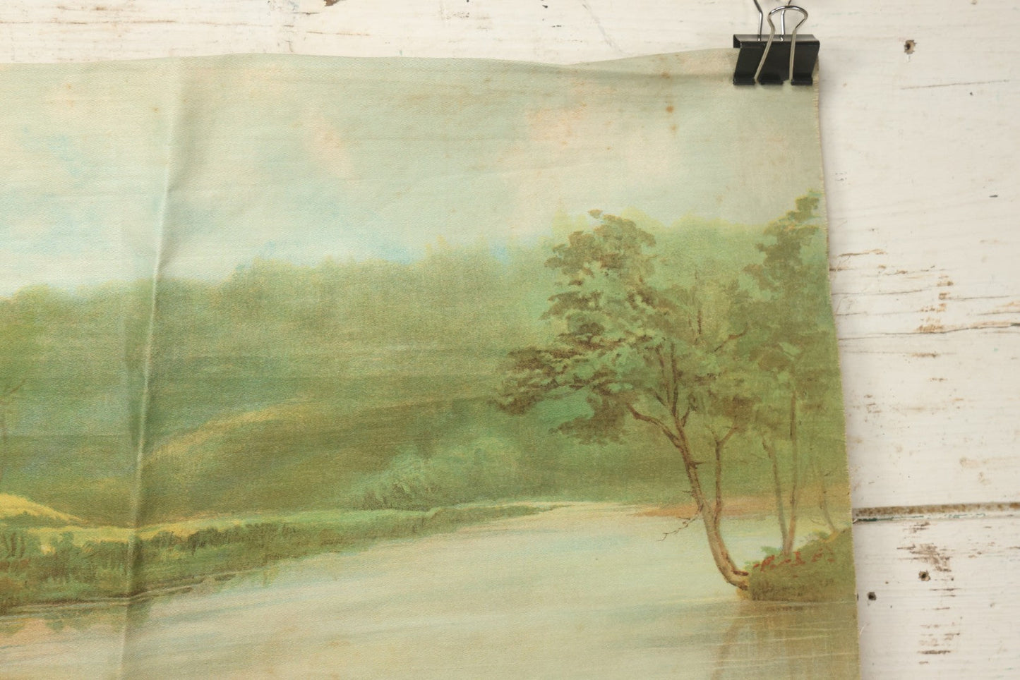 Lot 004 - Antique Lithograph On Linen Of A Woman Canoeing, Copyright 1904, 22-3/4" x 23"