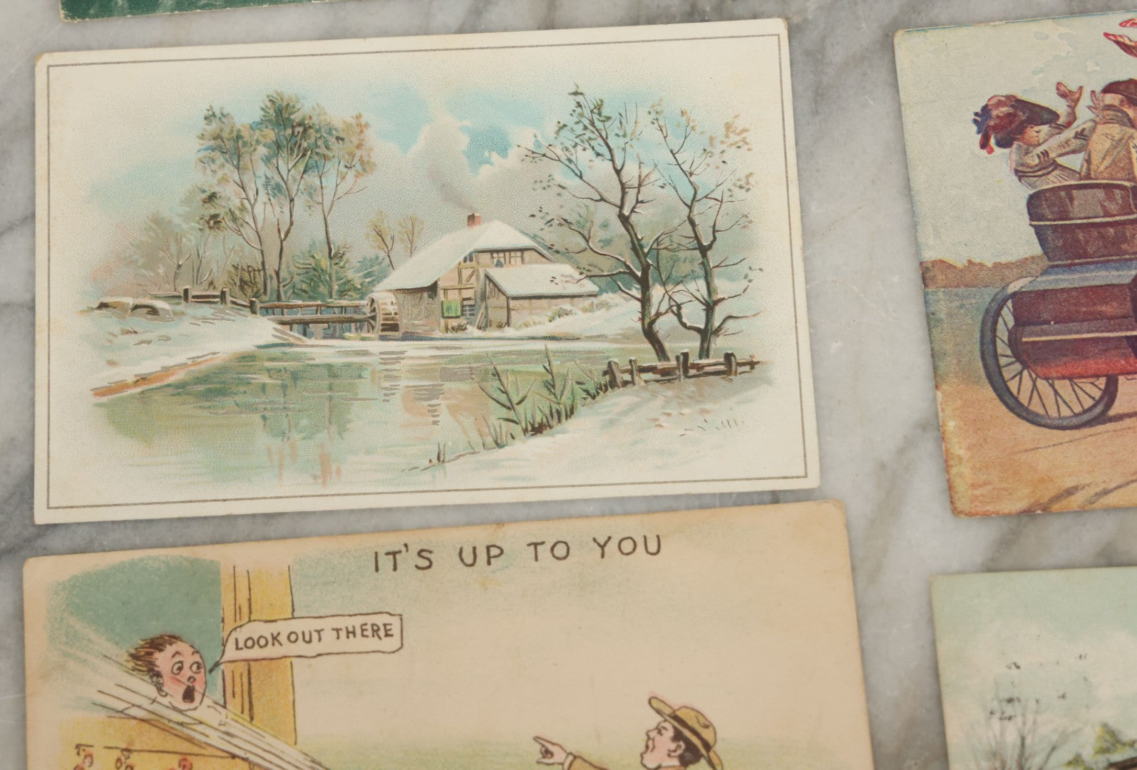 Lot 118 - Grouping Of 15 Various Antique And Vintage Postcards With Comic Subjects, Landmarks, Etc.