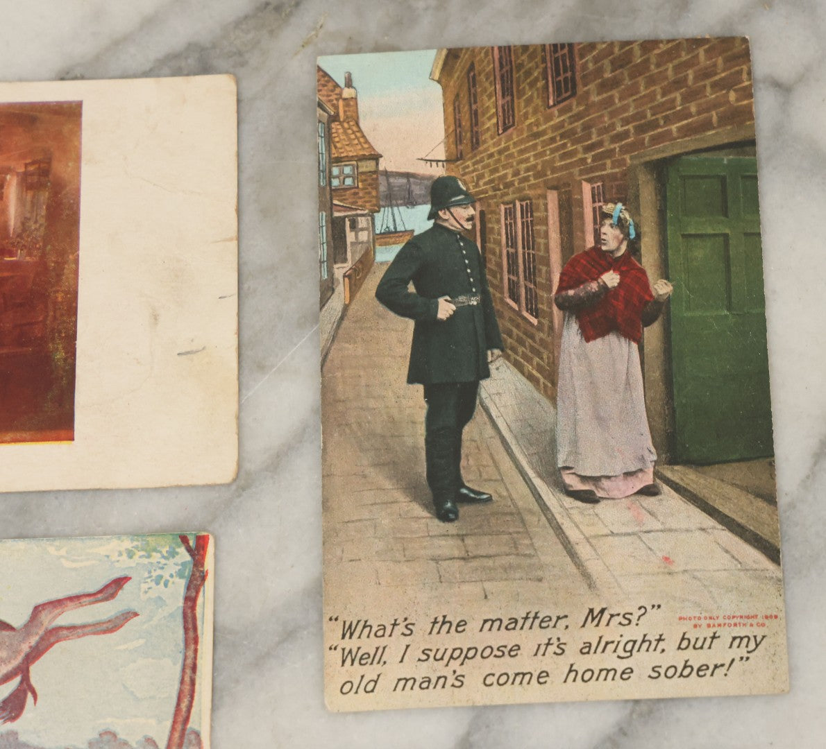 Lot 118 - Grouping Of 15 Various Antique And Vintage Postcards With Comic Subjects, Landmarks, Etc.