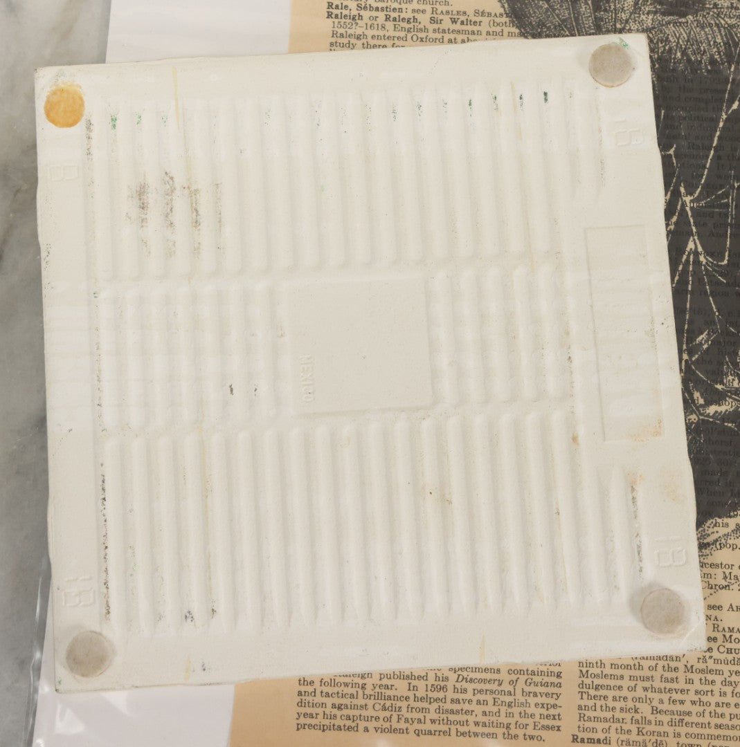 Lot 119 - Pair Of Modern Novelty Oddities Including Conjoined Baby Tile And Block Print On Dictionary Paper