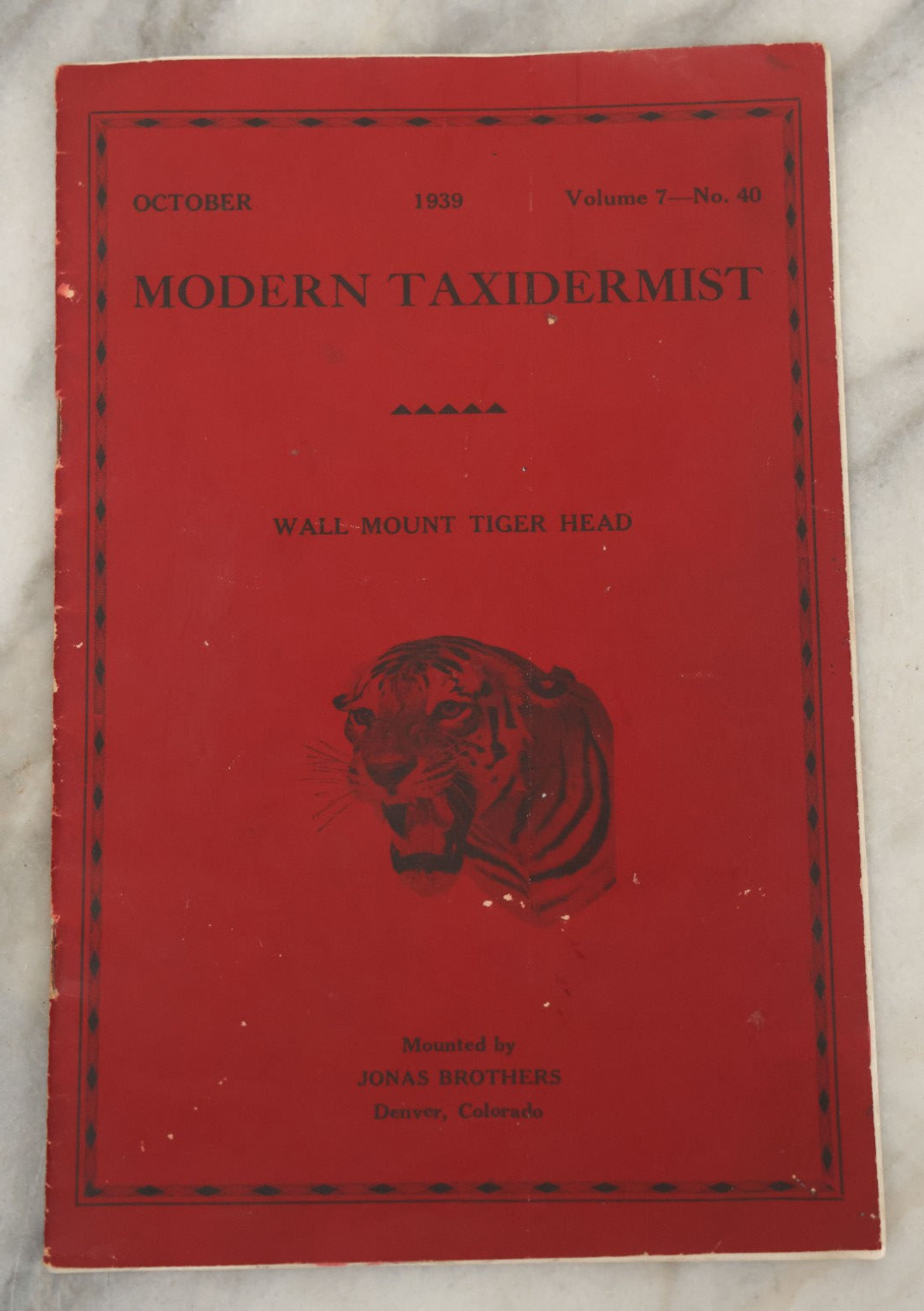 Lot 012 - Vintage "Modern Taxidermist" Magazine Booklet, October 1939, Volume 7, No. 40, Greenfield Center, N.Y.