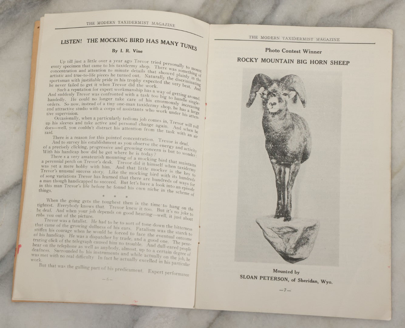 Lot 012 - Vintage "Modern Taxidermist" Magazine Booklet, October 1939, Volume 7, No. 40, Greenfield Center, N.Y.