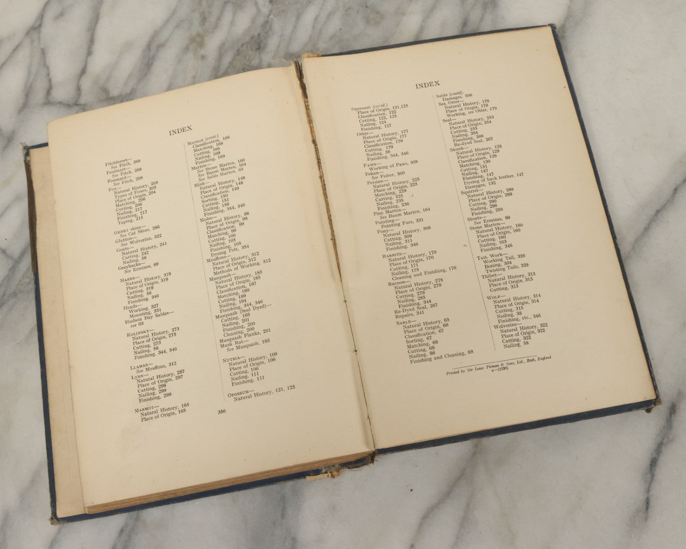 Lot 020 - "Furs & Furriery" Antique Book By Cyril J. Rosenberg, Sir Isaac Pitman & Sons, Ltd., Publishers, London, Note Poor Condition