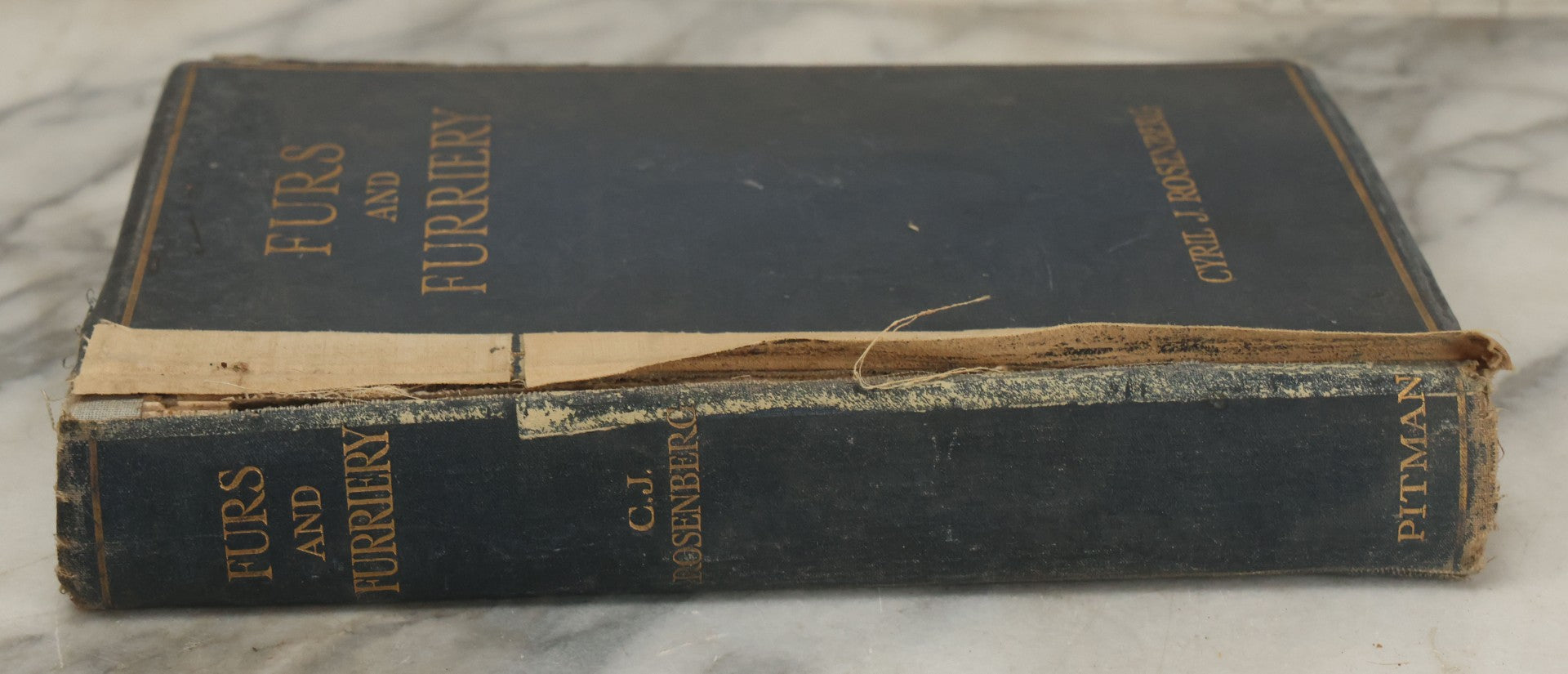 Lot 020 - "Furs & Furriery" Antique Book By Cyril J. Rosenberg, Sir Isaac Pitman & Sons, Ltd., Publishers, London, Note Poor Condition