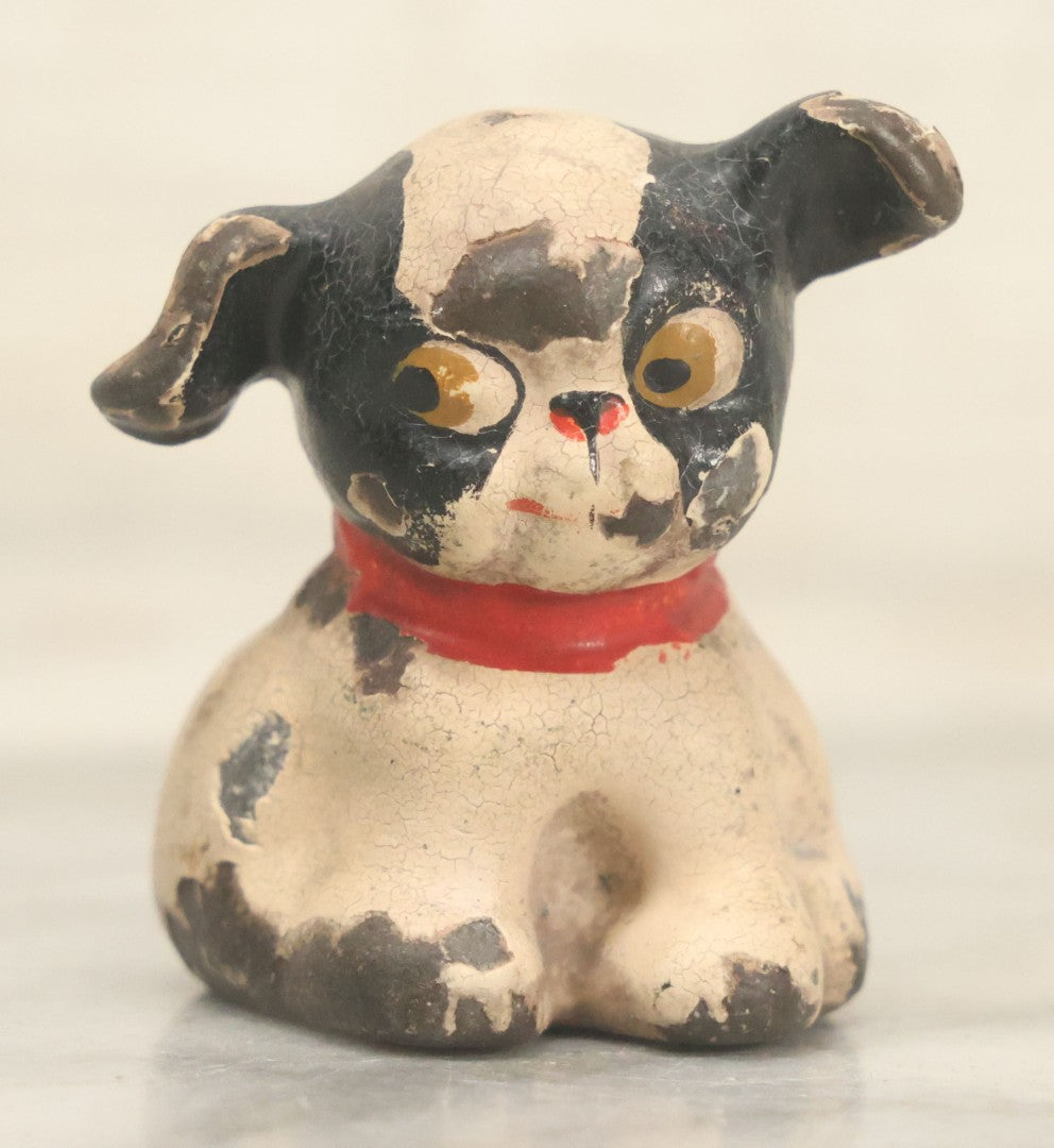 Lot 028 - Vintage Hubley Fido Spotty Dog Cast Iron Paperweight With Original Paint