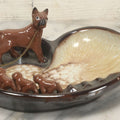 Lot 030 - Vintage Mid-Century Boxer Dog With Puppies Ashtray, Manufactured By Brinn's, Pittsburgh, Pennsylvania, Made In Japan