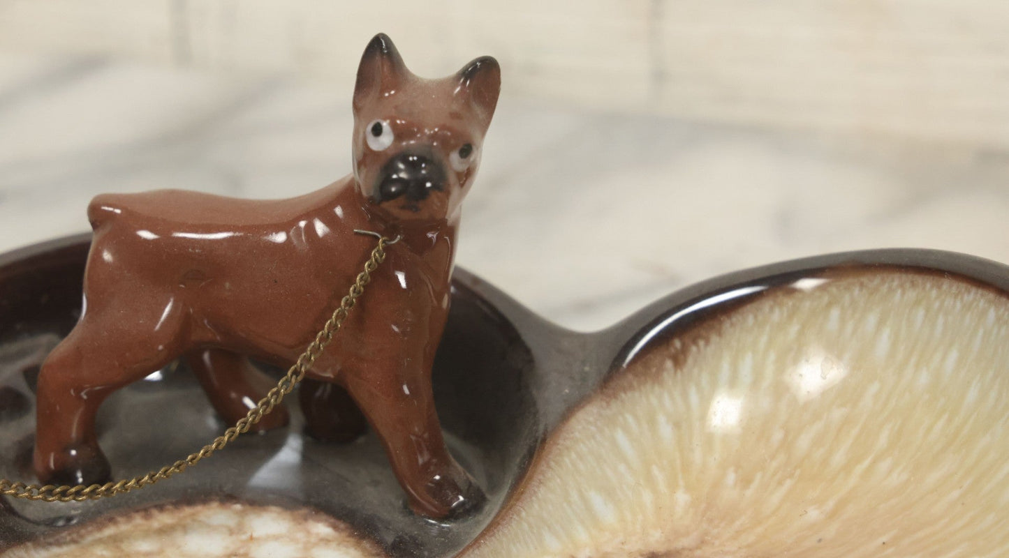 Lot 030 - Vintage Mid-Century Boxer Dog With Puppies Ashtray, Manufactured By Brinn's, Pittsburgh, Pennsylvania, Made In Japan