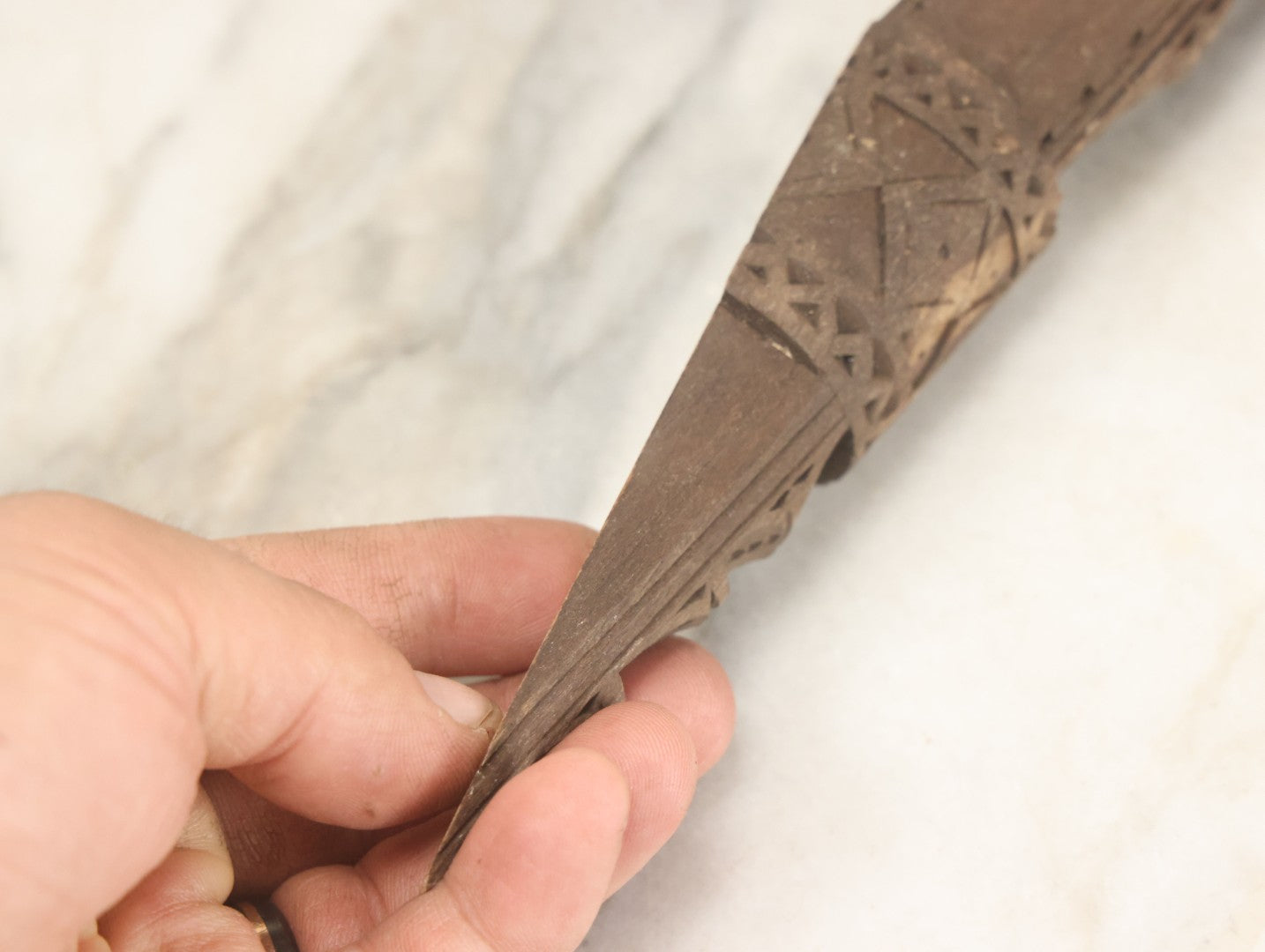Lot 032 - Vintage Folk Art Hand Carved Wooden Fragment With Man In Cap, Possibly From A Piece Of Furniture, Walking Stick