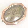 Lot 034 - Antique Victorian Woven Hair Work Memento Brooch With Blond Hair, Pin Back, Gold Toned Metal