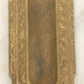 Lot 039 - Vintage Solid Brass Pocket Door Pull With Dolphin Motif, Ornate Design